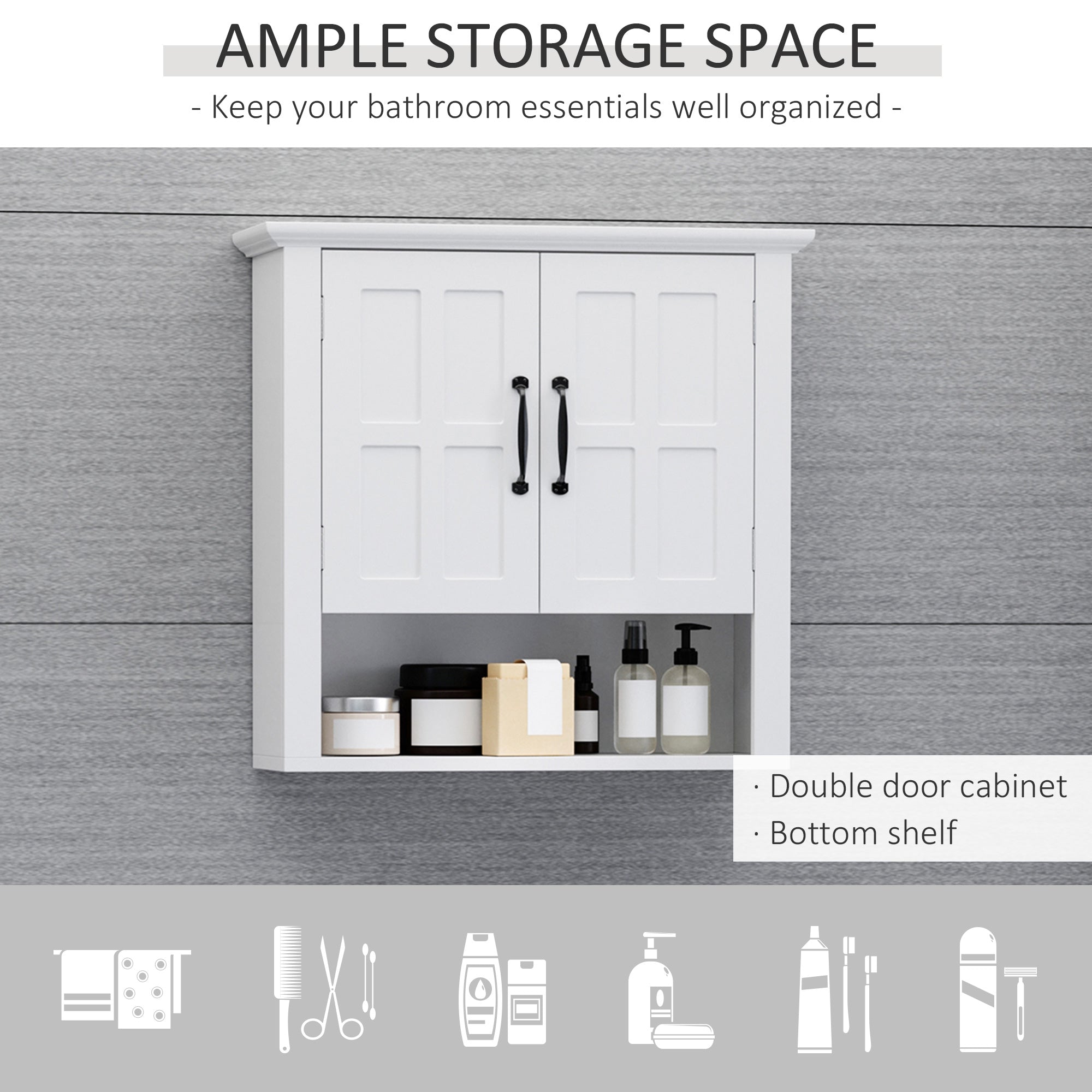 Modern 3-Piece Bathroom Storage Set: Tall, Small Cabinets & Medicine Cabinet, White Storage Cabinets   at Gallery Canada