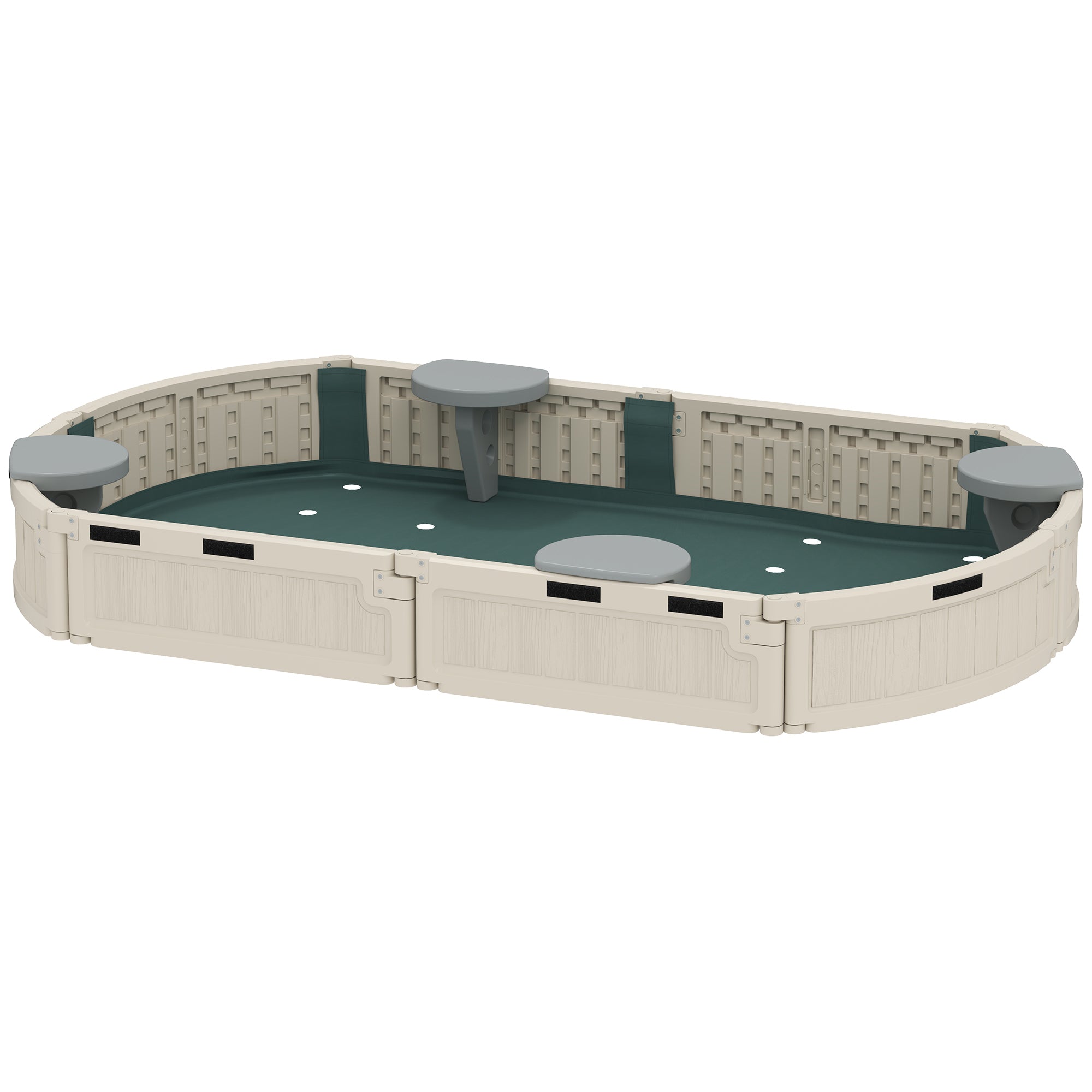 Kids Sandbox with Cover, Seat, Sandbox Outdoor for Backyard, Cream White Sandboxes & Accessories Cream White, Grey at Gallery Canada
