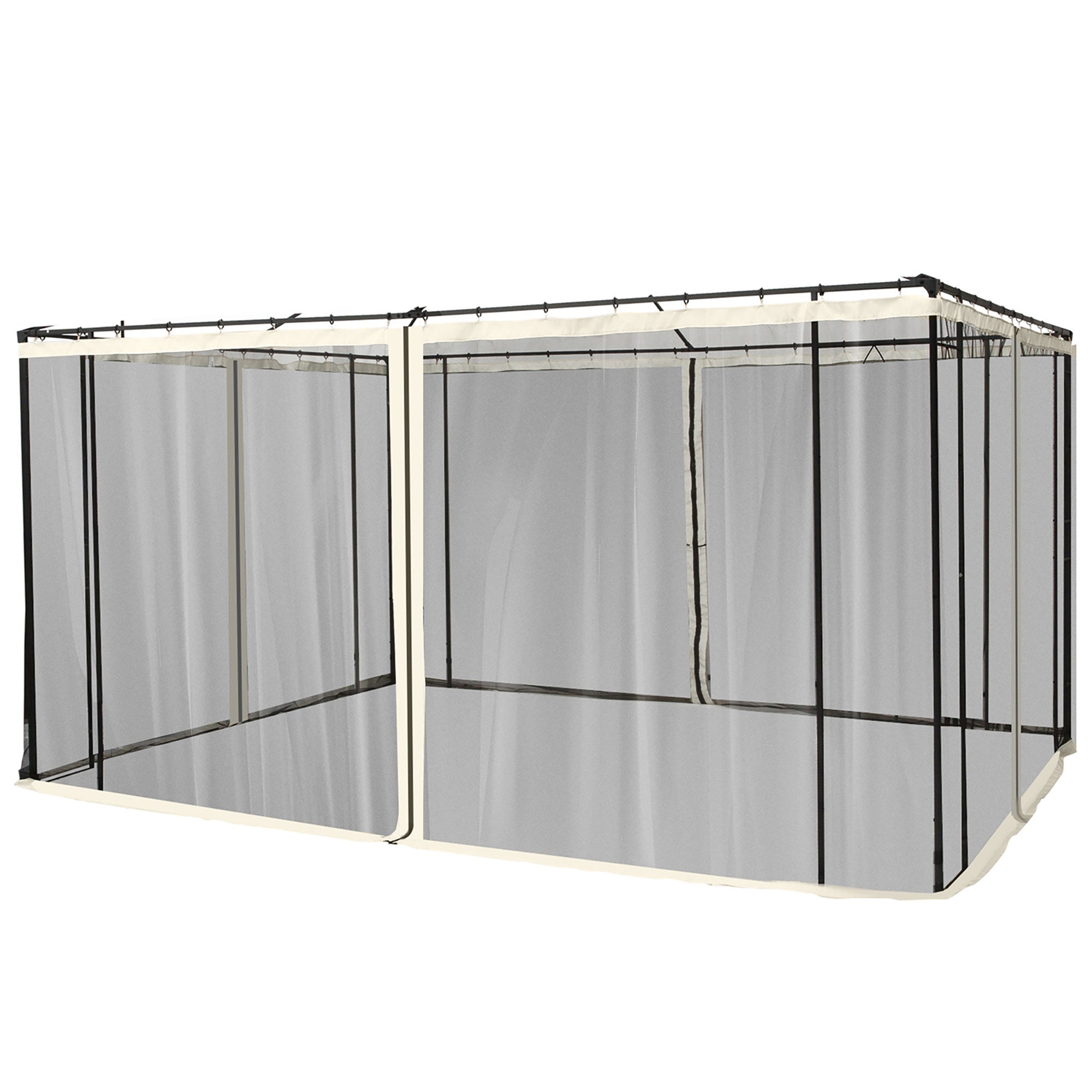 Replacement Mosquito Netting for Gazebo 10' x 13' Black Screen Walls for Canopy with Zippers for Parties and Outdoor Activities, Cream White Gazebo Sidewalls at Gallery Canada