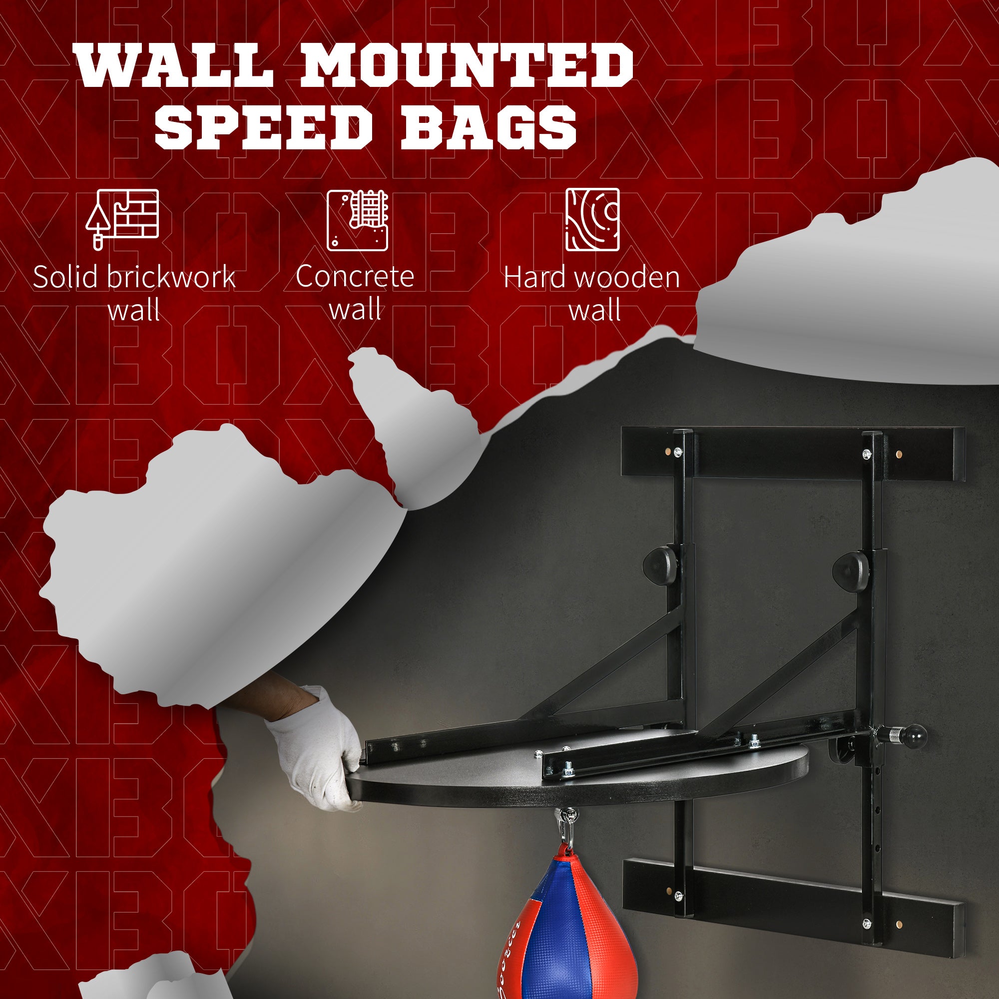 Adjustable Speed Bag Platform, Wall Mounted Speed Bag Boxing, 360° Swivel Training Equipment for Home, Gym More-Strength Training Equipment at Gallery Canada