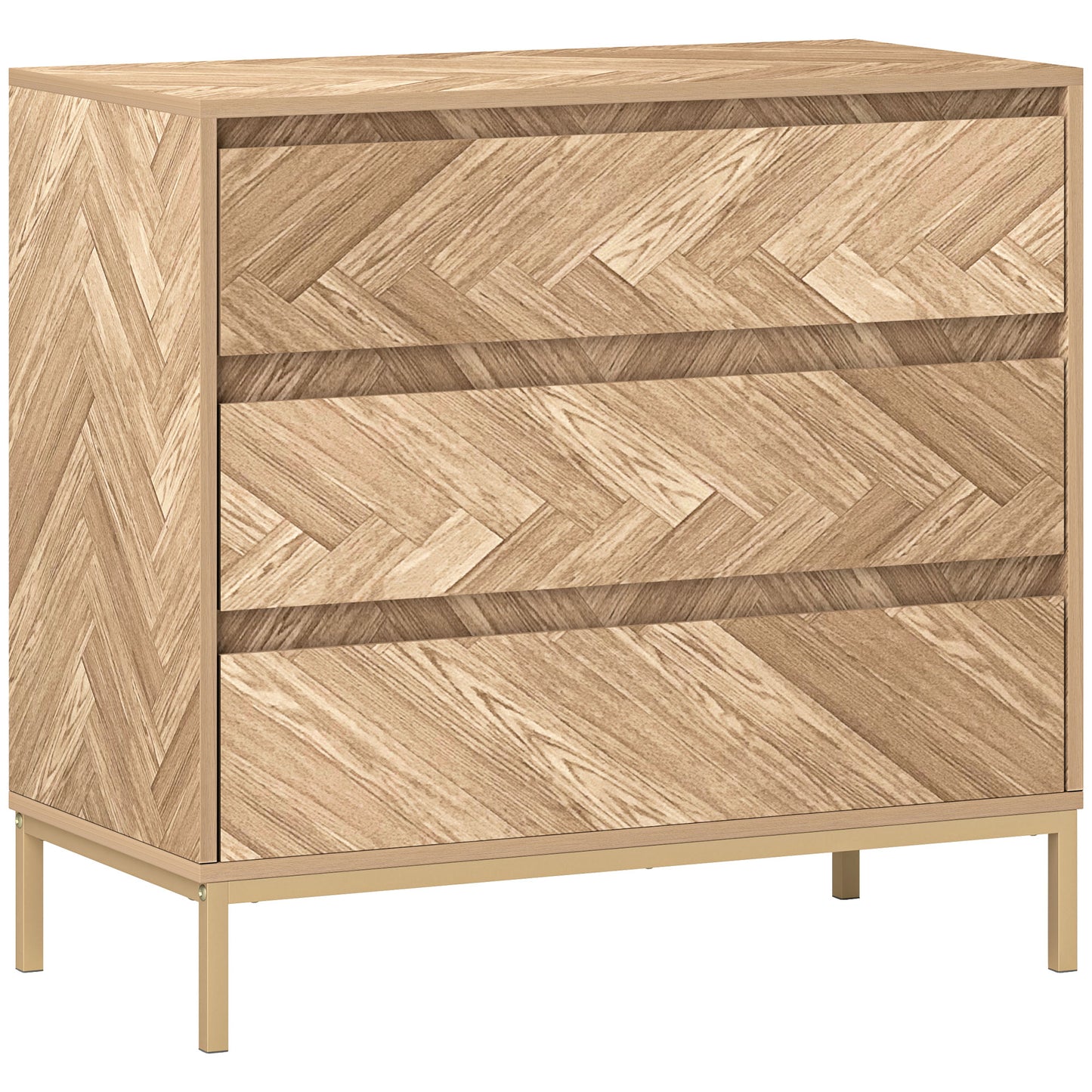 Bedroom Chest of Drawers with Anti-tipping Design, Storage Cabinet with 3 Drawers for Living Room, Hallway, Nature Wood Storage Cabinets at Gallery Canada