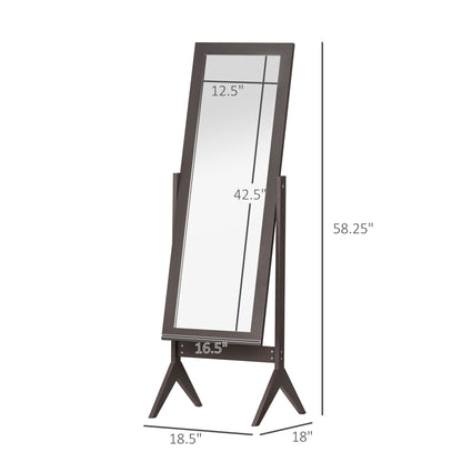 Full Length Mirror, Free Standing Mirror with Rectangular Frame, Adjustable Angle for Dressing Room, Bedroom, Living Room, Dark Brown Full Length Mirrors at Gallery Canada