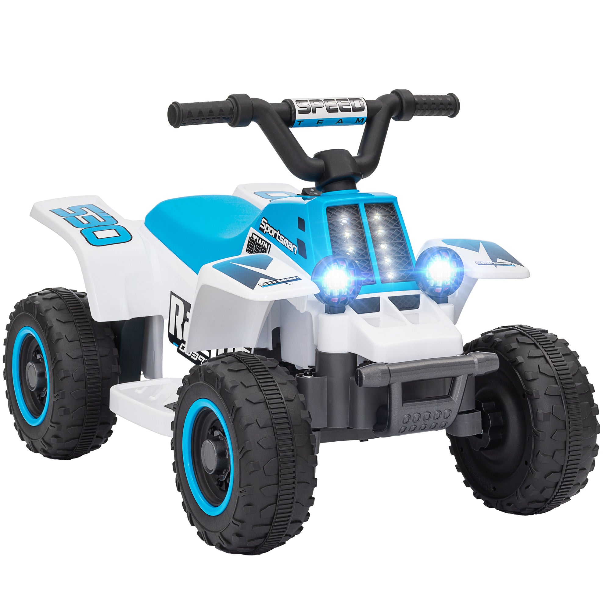 6V Kids ATV Quad, 4 Wheeler Battery Powered Electric Ride on Car w/ Lights, Forward Backward, for 3-6 Years, White Electric Toy Cars   at Gallery Canada