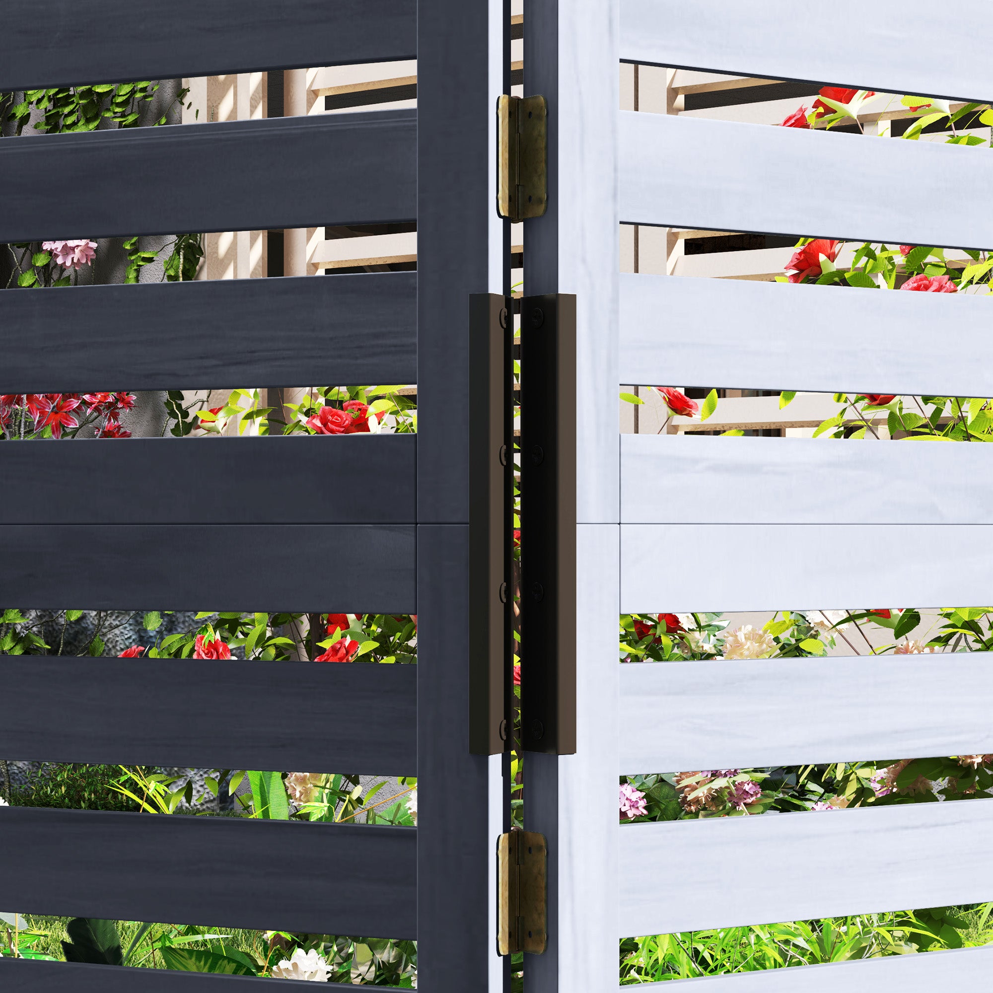 Outdoor Privacy Screen Wood Privacy Panel with 4 Planter Boxes, Raised Bed with 3 Panels, Drainage Holes Side Awnings at Gallery Canada