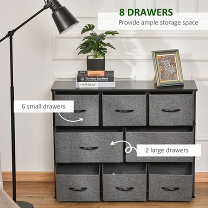 8-Bin Dresser Storage Tower Cabinet Organizer Unit, Easy Pull Fabric Bins with Metal Frame for Living Room Storage Cabinets   at Gallery Canada