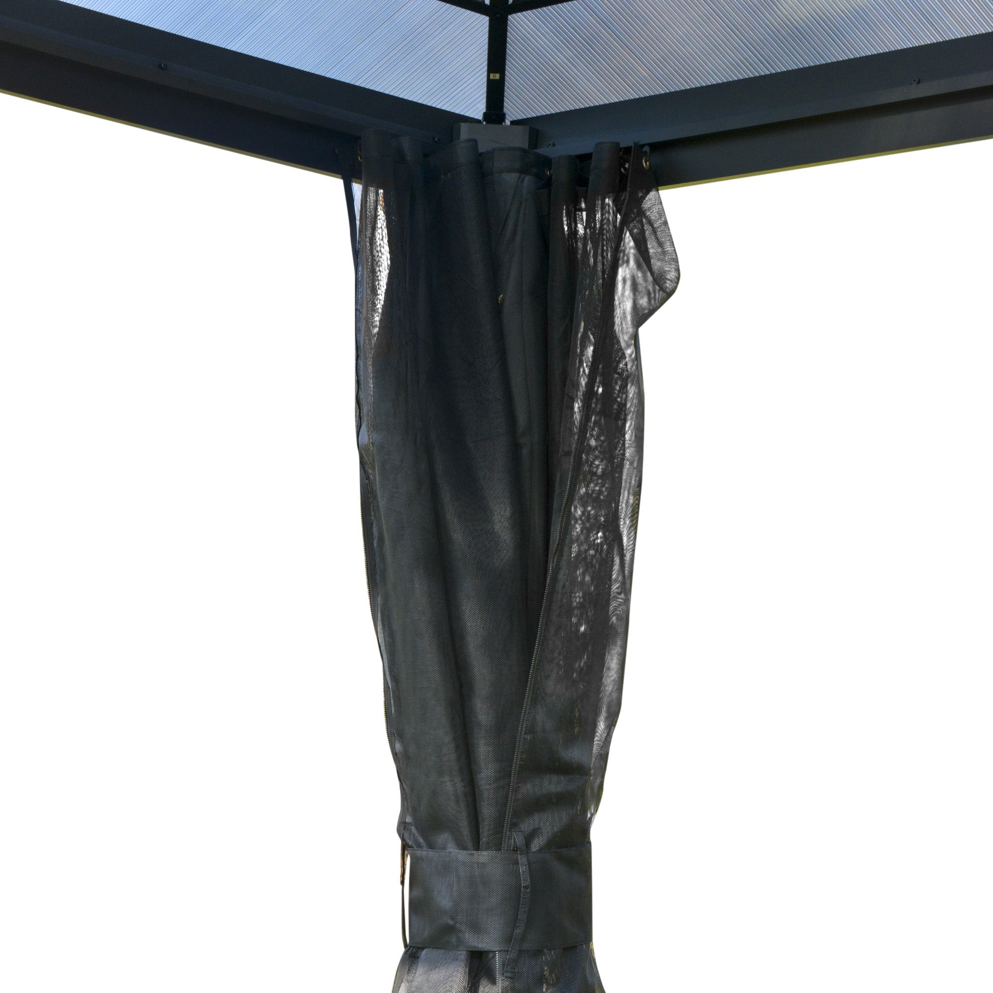 10x10ft Hardtop Gazebo with Aluminum Frame, Polycarbonate Gazebo Canopy with Curtains and Netting Gazebos at Gallery Canada