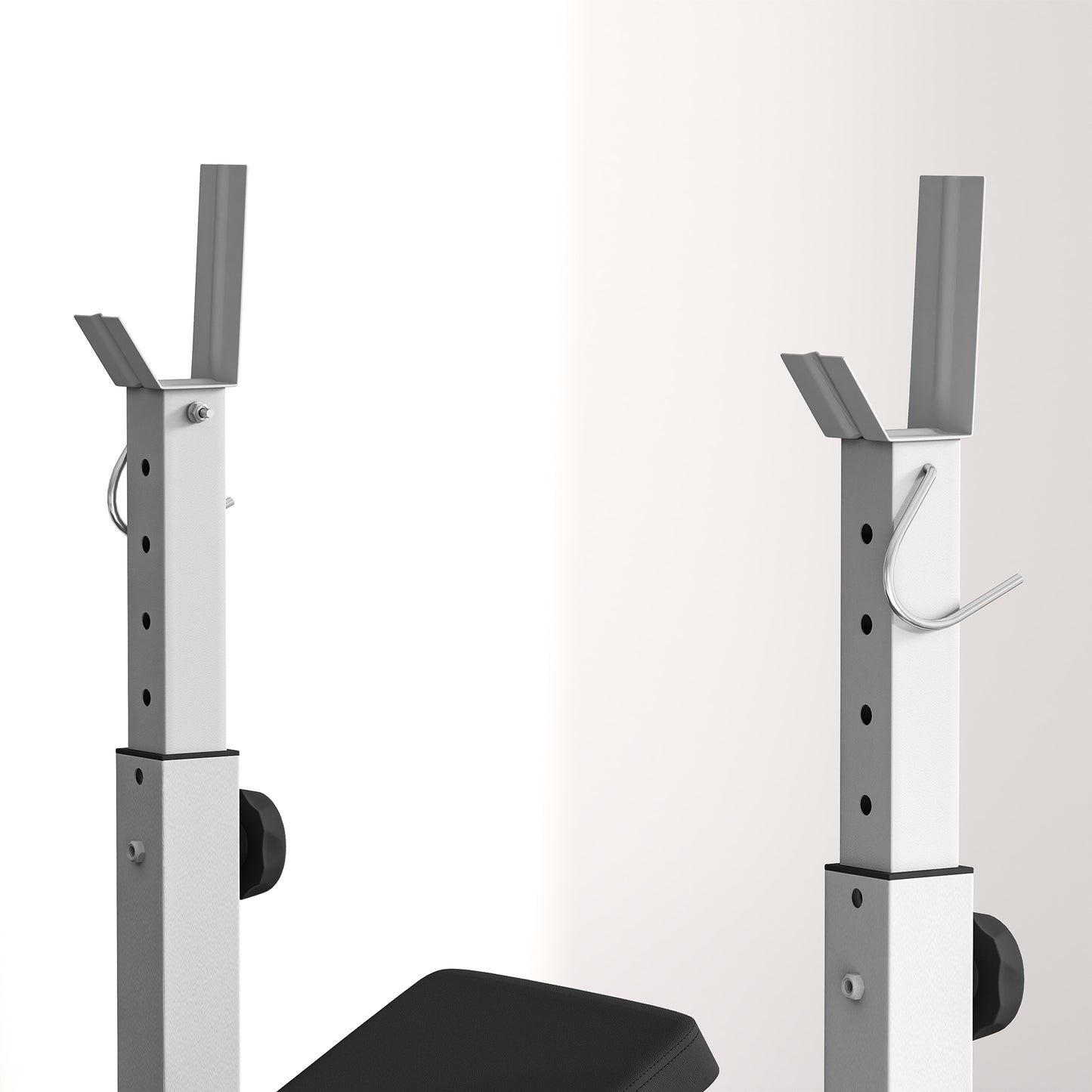 Bench Press Set Adjustable Weight Bench with Squat Rack, Preacher Curl Pad, Leg Developer and Weight Storage, Grey Weight Benches   at Gallery Canada