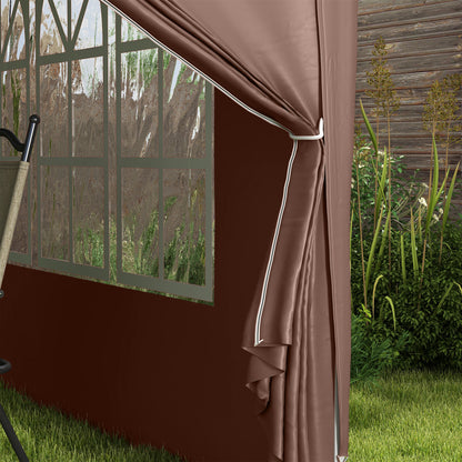 10'x10' Outdoor Pop Up Party Tent Wedding Gazebo Canopy with Carrying Bag (Coffee) Pop Up Canopies at Gallery Canada