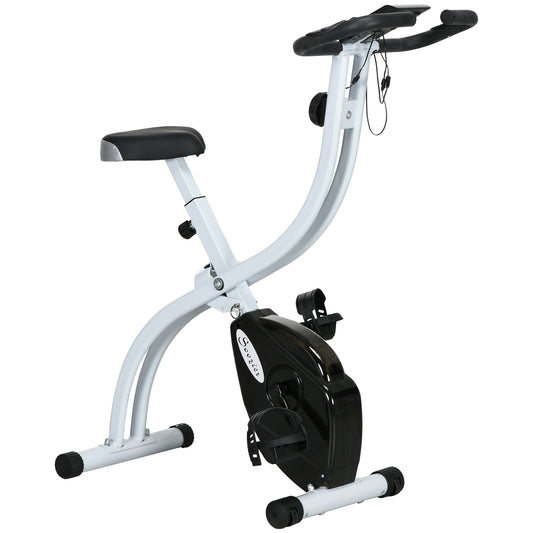 Foldable &; Quiet Exercise Bike with 8-Level Magnetic Resistance, Pulse Sensor, Wheels and LCD Monitor, Black Exercise & Stationary Bikes   at Gallery Canada