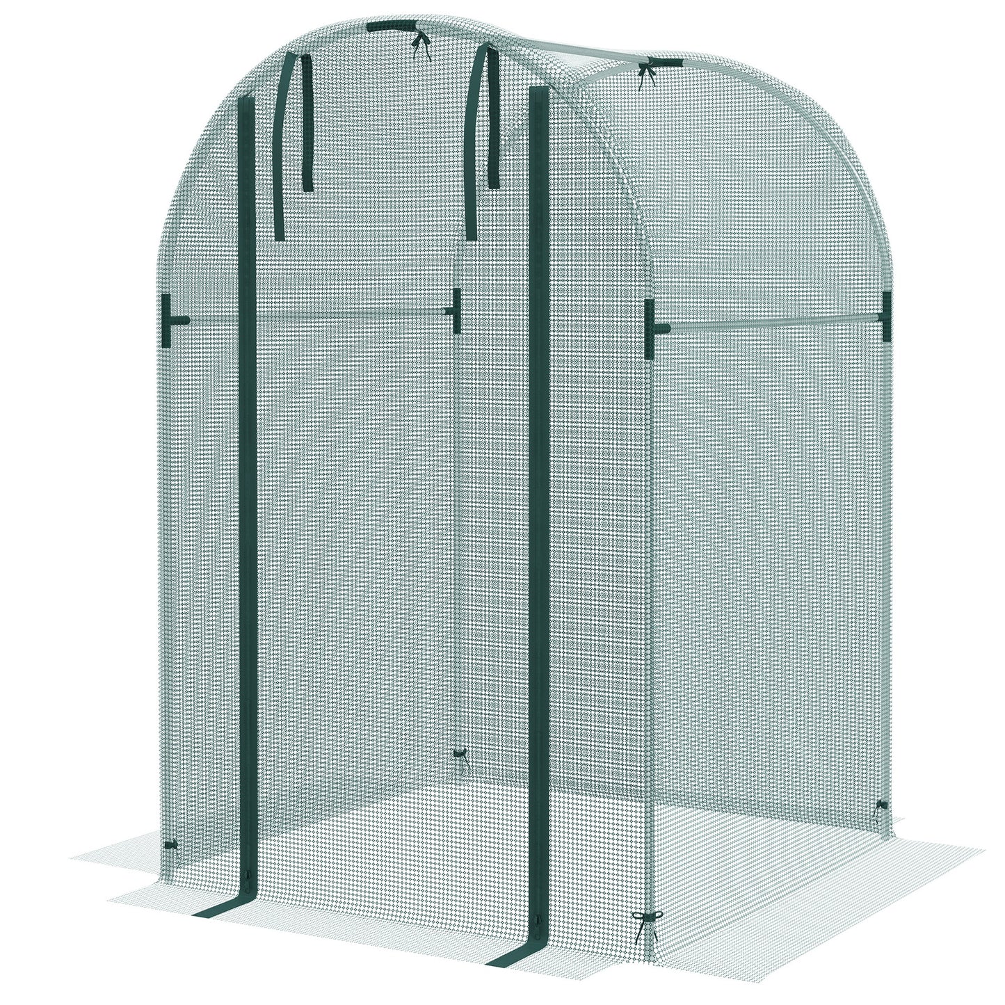 Galvanized Steel Crop Cage, Plant Protection Tent with Zippered Door, 4' x 4', Green Walk In Greenhouses at Gallery Canada