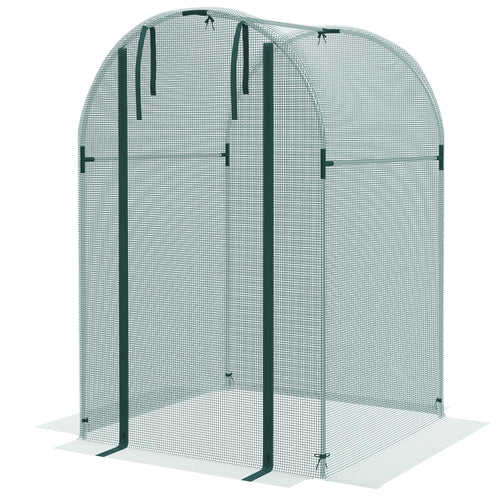 Galvanized Steel Crop Cage, Plant Protection Tent with Zippered Door, 4' x 4', Green