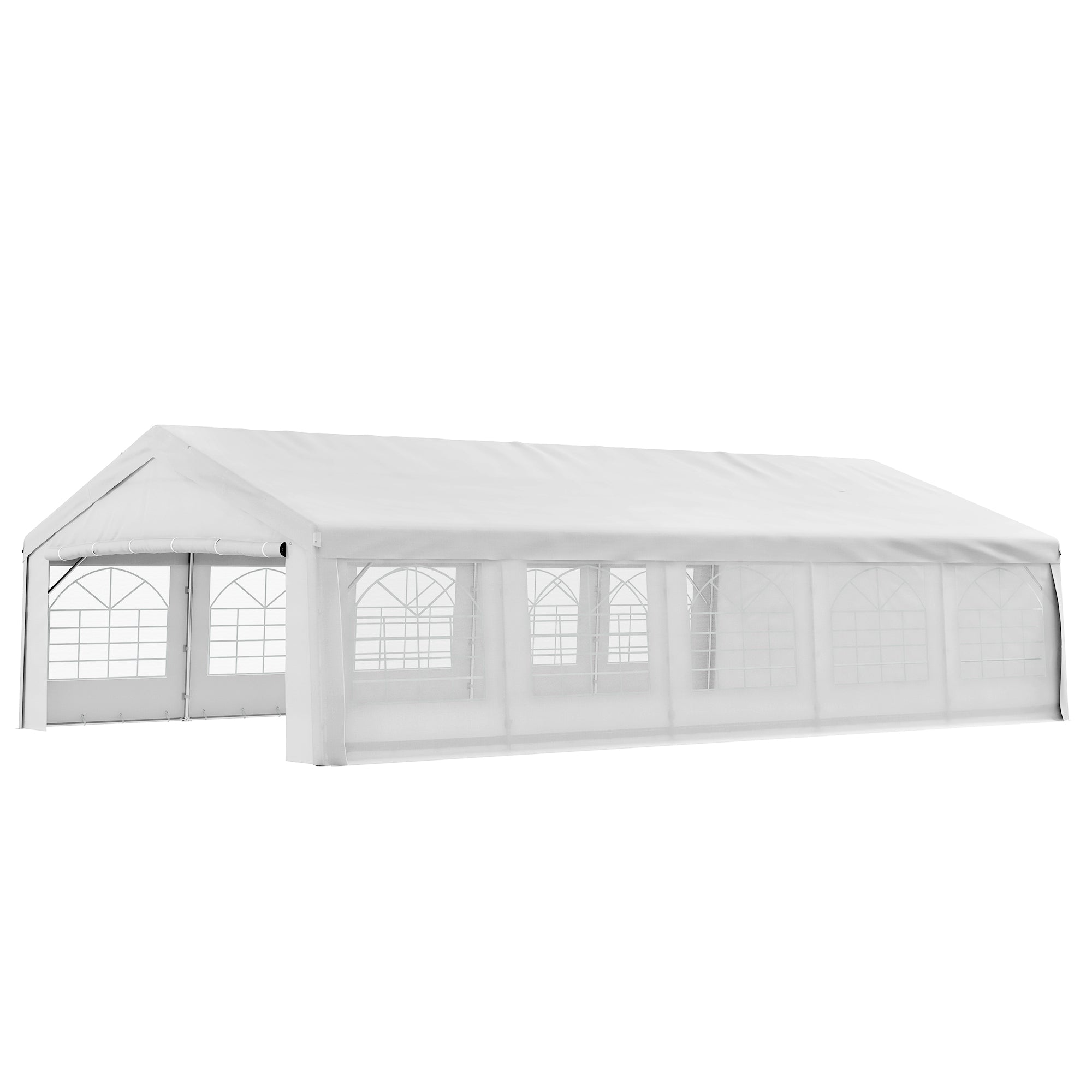 33'x20' Heavy Duty Steel Carport Garage Wedding Party Event Tent Shelter Gazebo Outdoor w/ Sidewalls Canopy Pavilion White Canopy Tents at Gallery Canada