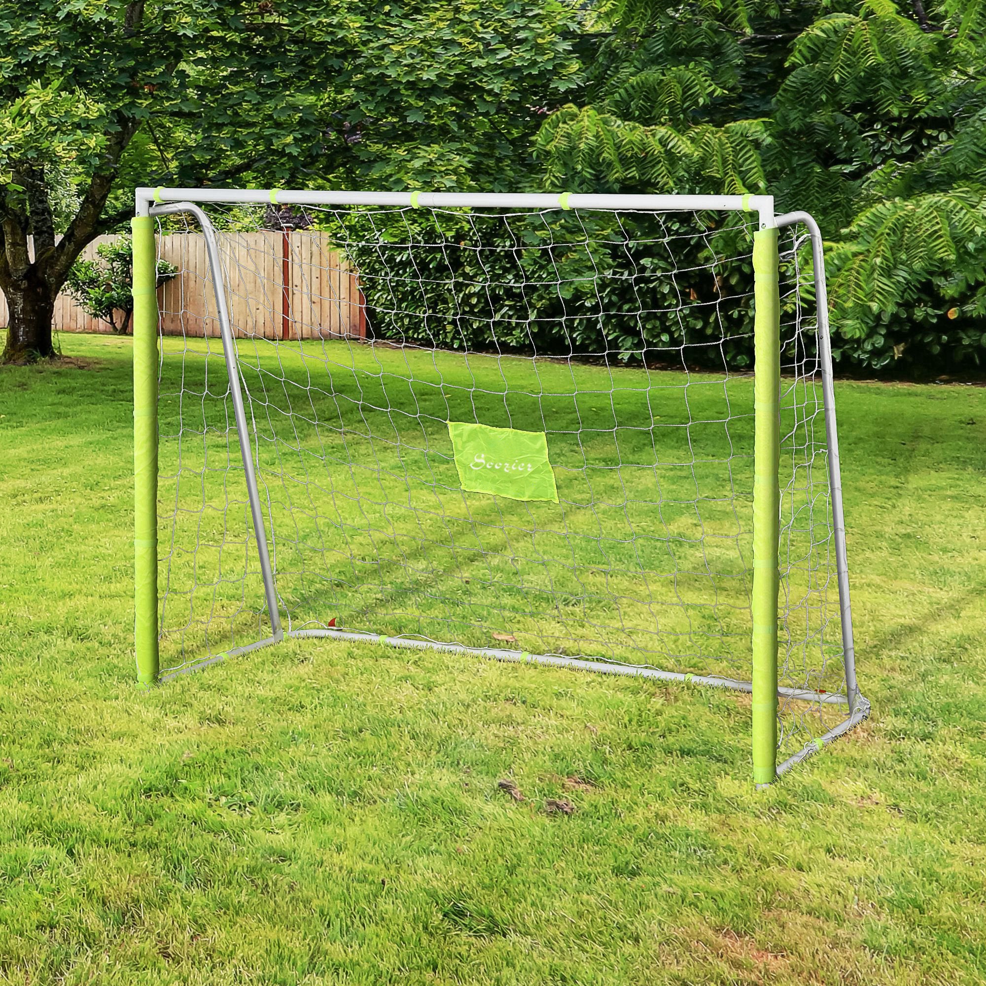 6ft x 4ft Soccer Goal Net with Metal Frame, PE Mesh, Ground Stakes, Easy Assembly, Yellow Football at Gallery Canada