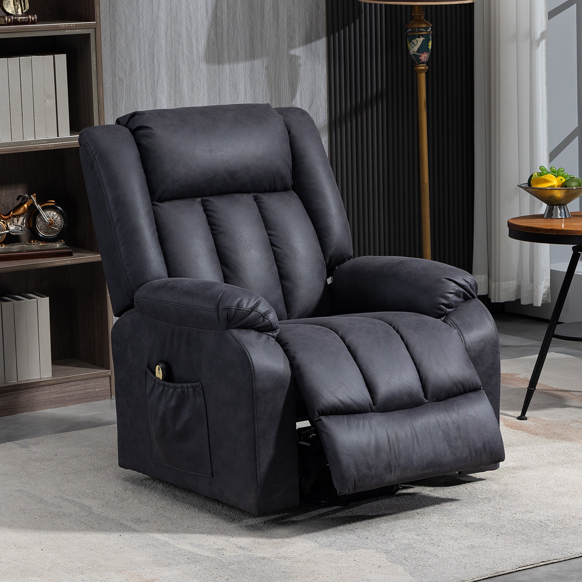 Lift Chair for Seniors, Microfibre Upholstered Electric Recliner Chair with Remote, Quick Assembly, Charcoal Grey Electric Power Lift Chairs at Gallery Canada