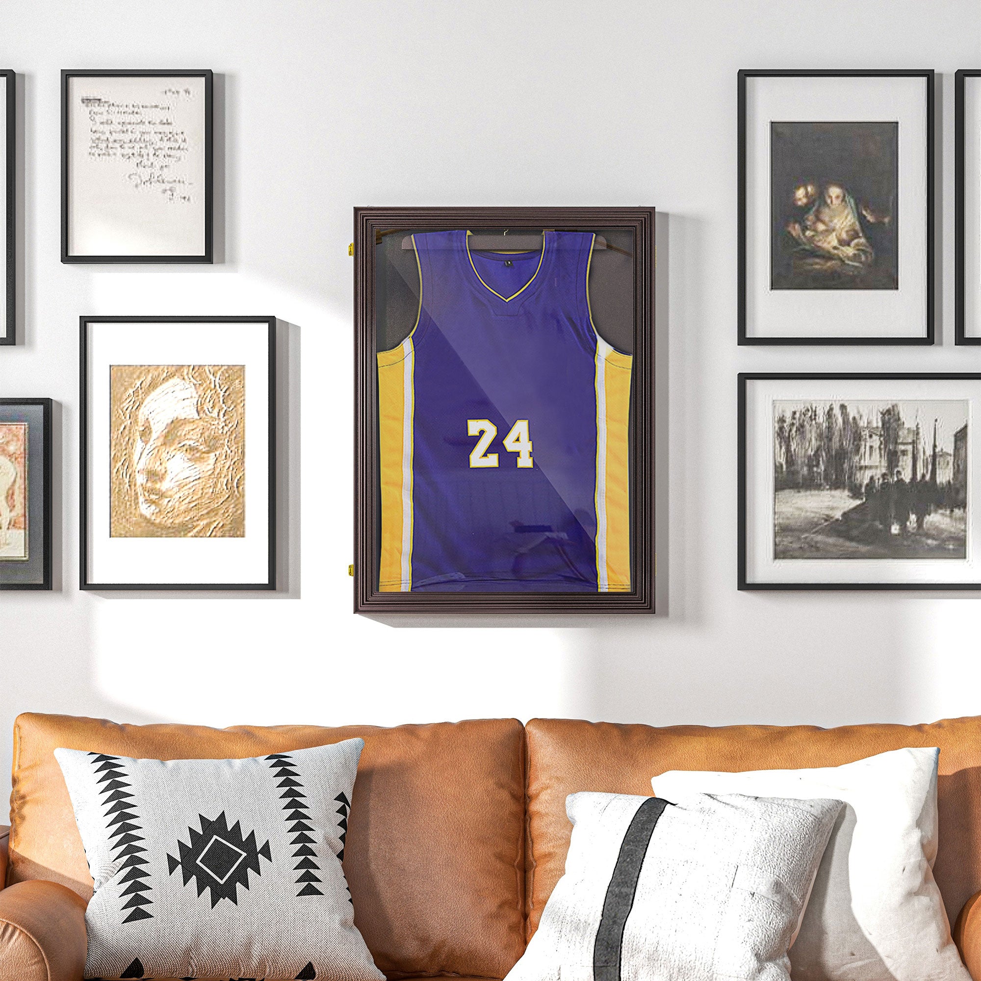 Set of 3 Jersey Display Frame Case, Acrylic Sports Shirt Shadow Box for Basketball Football Baseball, 23.5