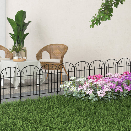 8 Pack Garden Fencing for Yard, Decorative Fence Panels as Animal Barrier and Flower Edging, Grids