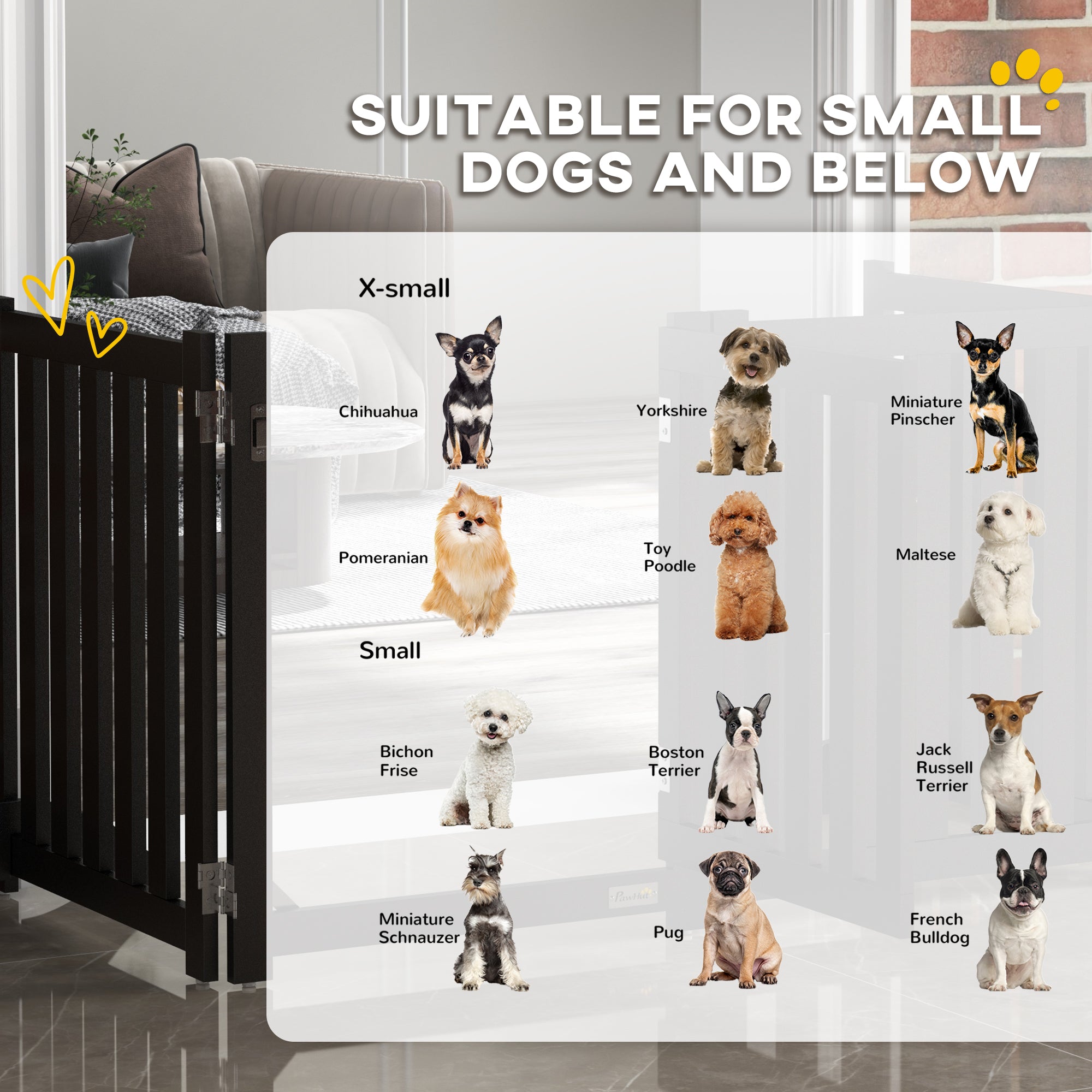 Foldable Dog Gate with Door, 4 Panels Fressstanding Pet Gate, Black Houses, Kennels & Pens at Gallery Canada