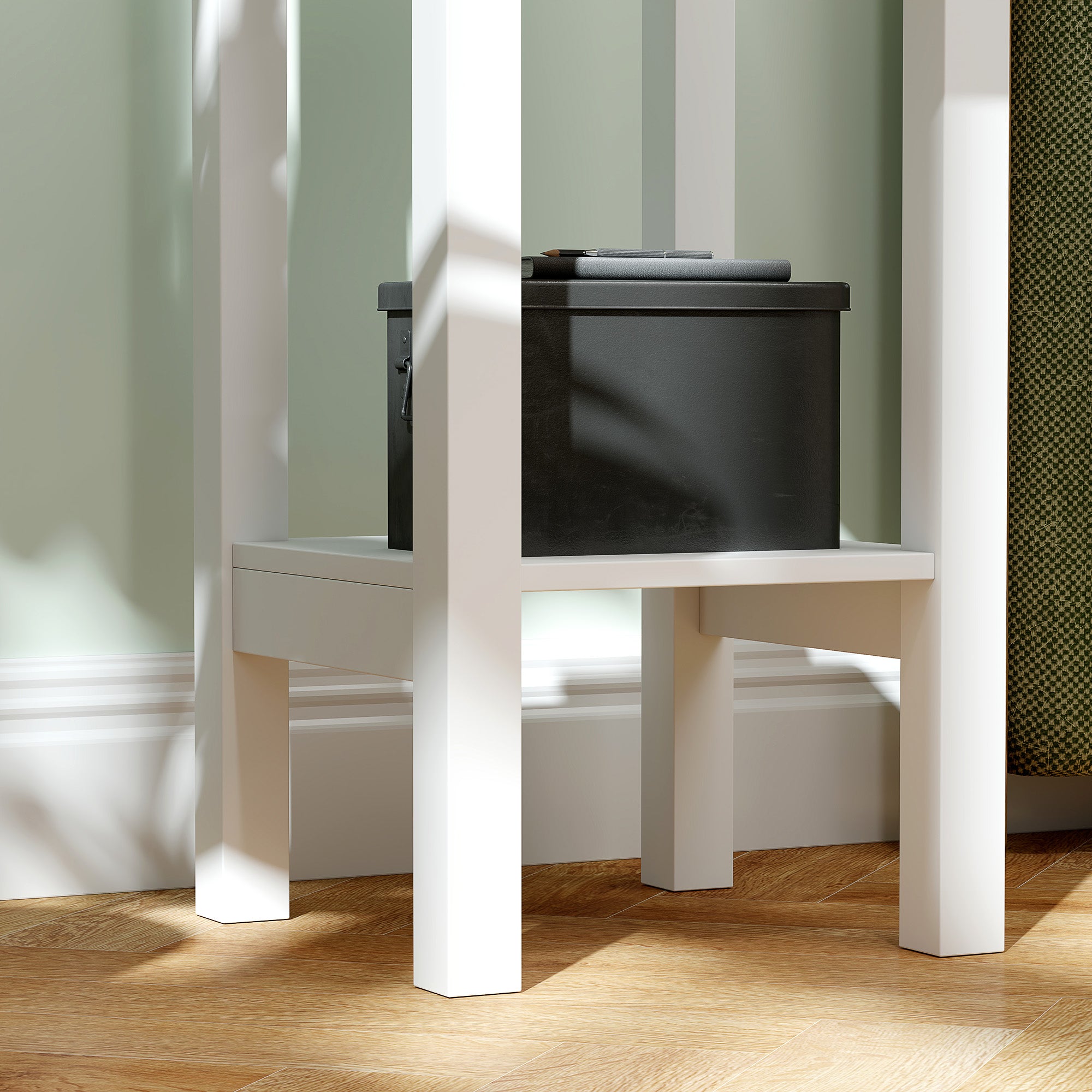 Nightstand Set of 2 with Drawer and Open Storage Shelf White Side Tables at Gallery Canada