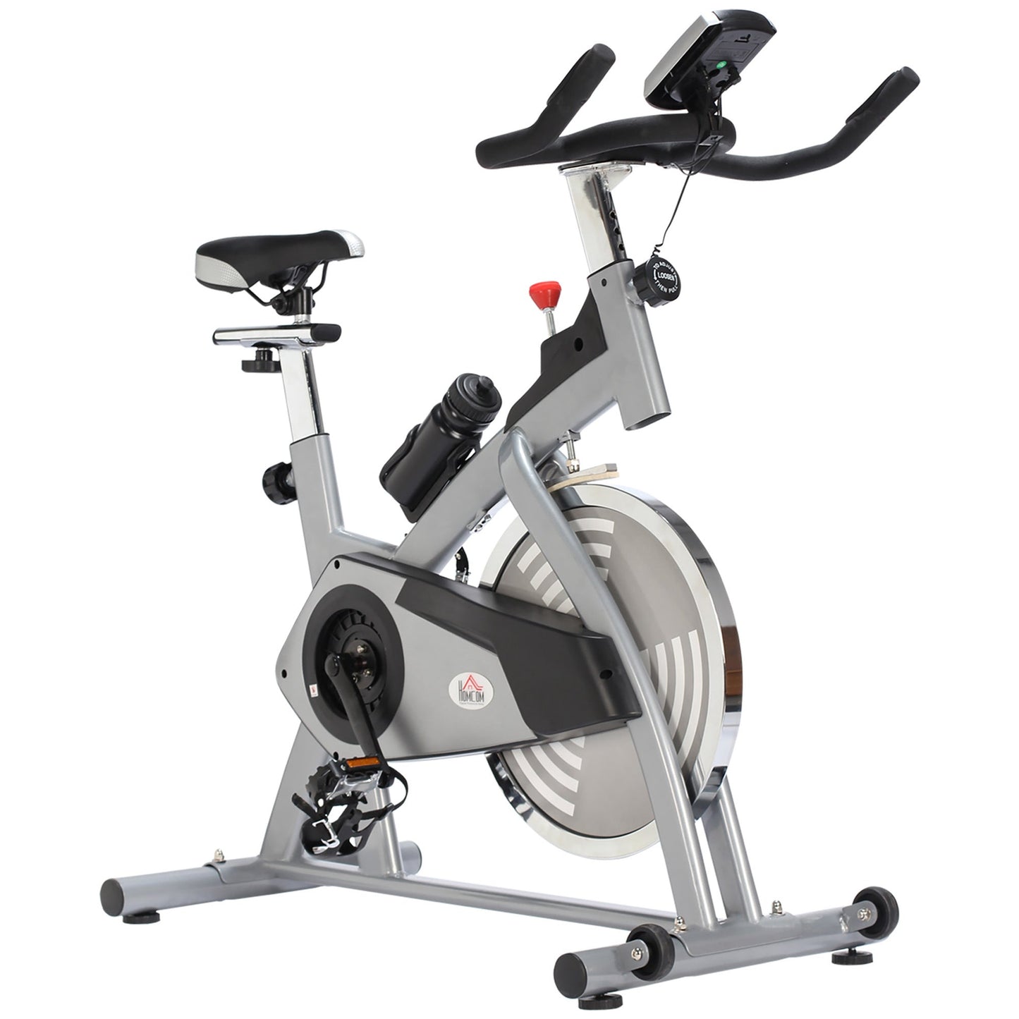 Upright Exercise Bike, Home Gym Cycling Fitness Machine, Equipment with Adjustable Resistance LCD Monitor Bottle Holder, Sliver Exercise & Stationary Bikes Silver  at Gallery Canada