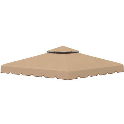 9.8' x 9.8' Replacement Canopy, Gazebo Top Cover with Double Vented Roof for Garden Patio (TOP ONLY), Khaki Gazebos Khaki  at Gallery Canada