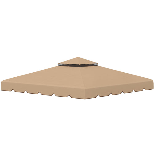 9.8' x 9.8' Replacement Canopy, Gazebo Top Cover with Double Vented Roof for Garden Patio (TOP ONLY), Khaki