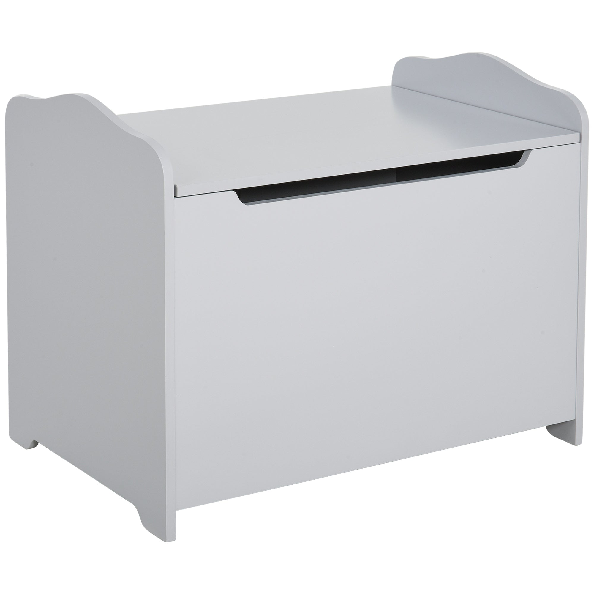 Kids Wooden Toy Storage Box Organizer Chest with Magnetic Hinge, Large Chest Space, &; Groove Handle, Grey Baby & Kids Storage Grey at Gallery Canada