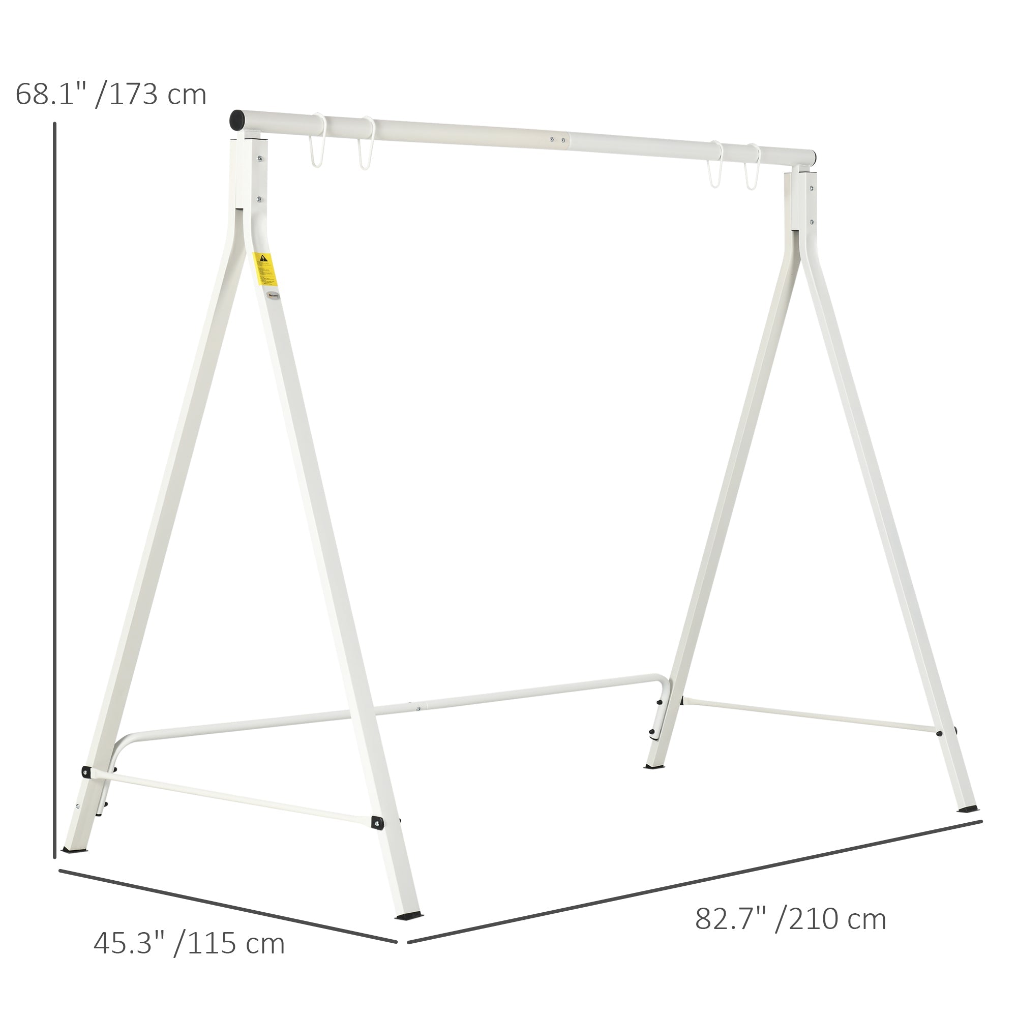 Metal Swing Stand Swing Frame, Hanging Chair Stand Only, 528 LBS Weight Capacity, for Backyard, Patio, Lawn, White Hammock Stands   at Gallery Canada