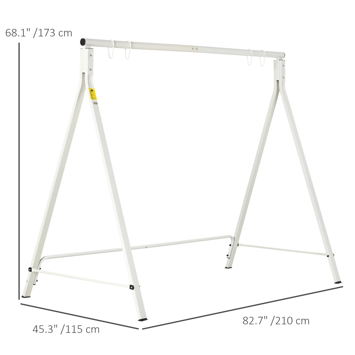 Metal Swing Stand Swing Frame, Hanging Chair Stand Only, 528 LBS Weight Capacity, for Backyard, Patio, Lawn, White Hammock Stands   at Gallery Canada