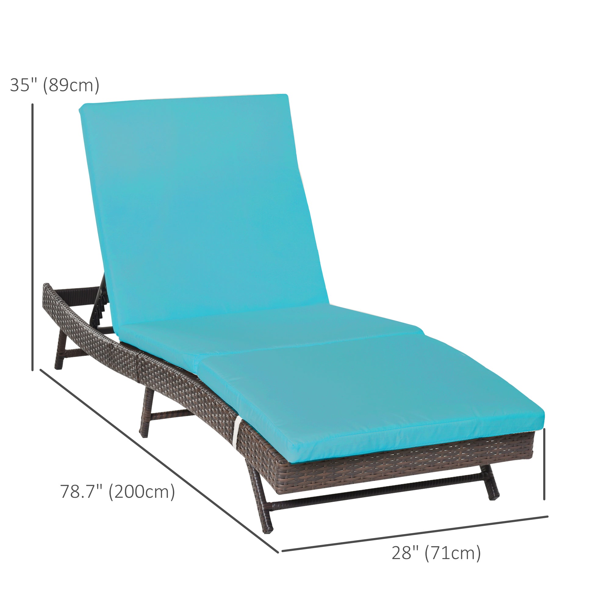 Outdoor Wicker Chaise Lounge Chair, 