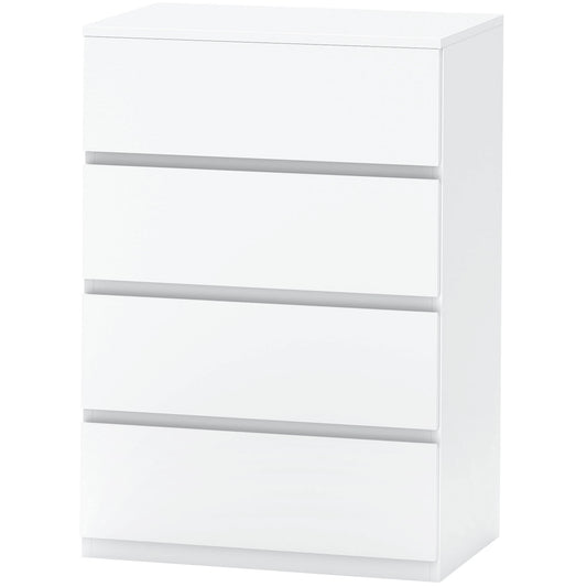 4 Drawer Chest Storage Cupboard Freestanding Drawer Unit, White Storage Cabinets at Gallery Canada