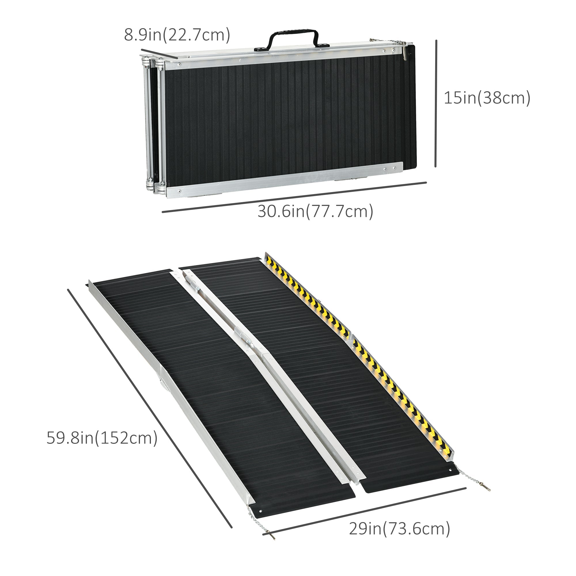 5ft Wheelchair Ramp Scooter Mobility Non-Skid PVC Layering Portable Foldable Aluminium Knee Walker & Wheelchair Ramps   at Gallery Canada