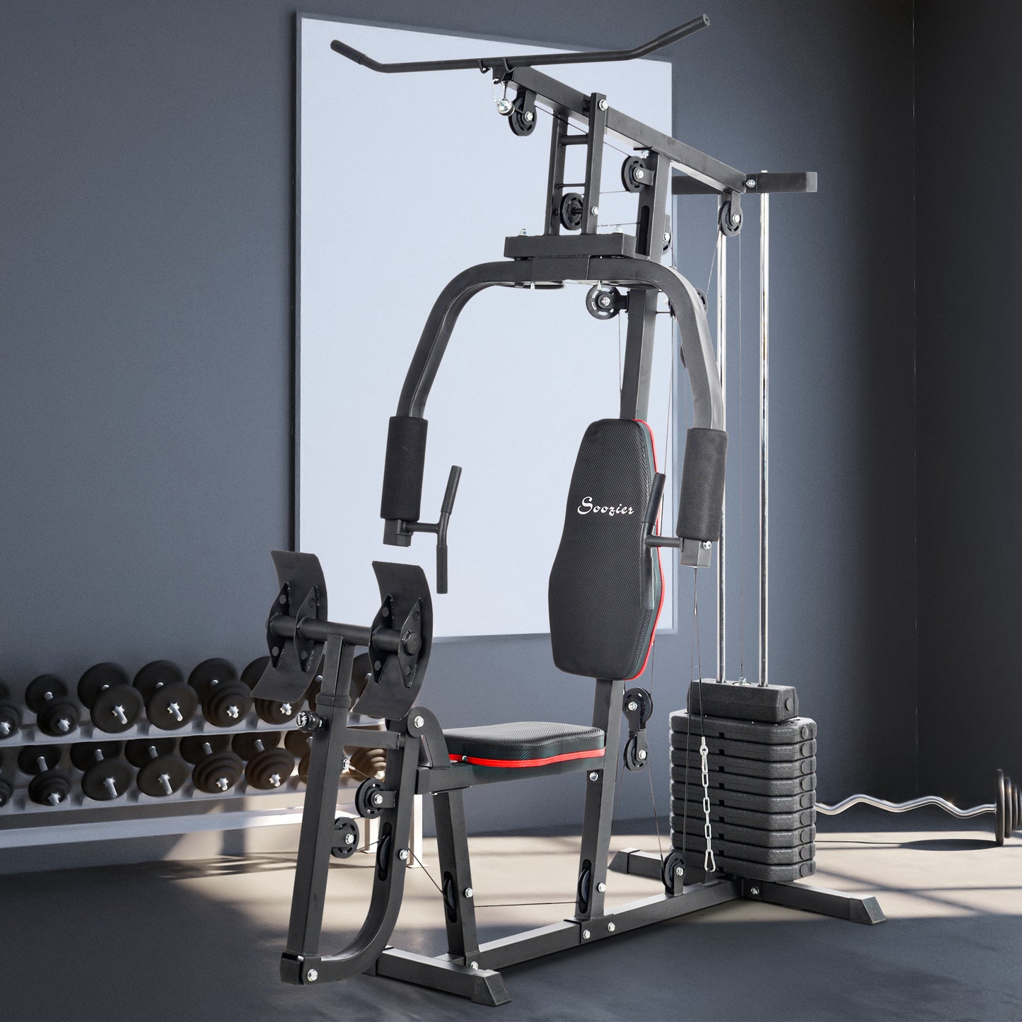 Home Gym Weights Machine, Multi Gym Lat Pulldown and Leg Workout Equipment with 99lbs Weight Stack Power Towers   at Gallery Canada