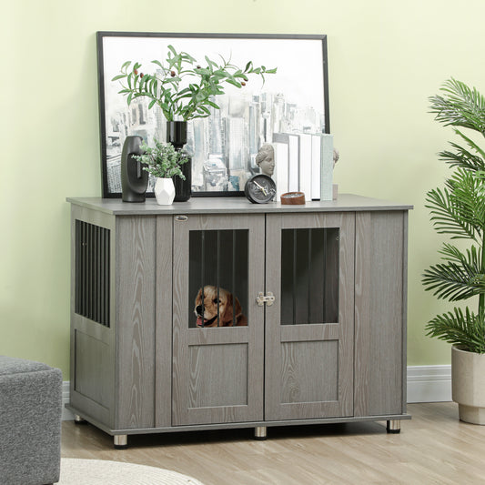 Dog Crate Furniture with Lockable Magnetic Door, Adjustable feet for Extra Large, Medium &; Small Dogs, Indoor Use, Grey Houses, Kennels & Pens at Gallery Canada