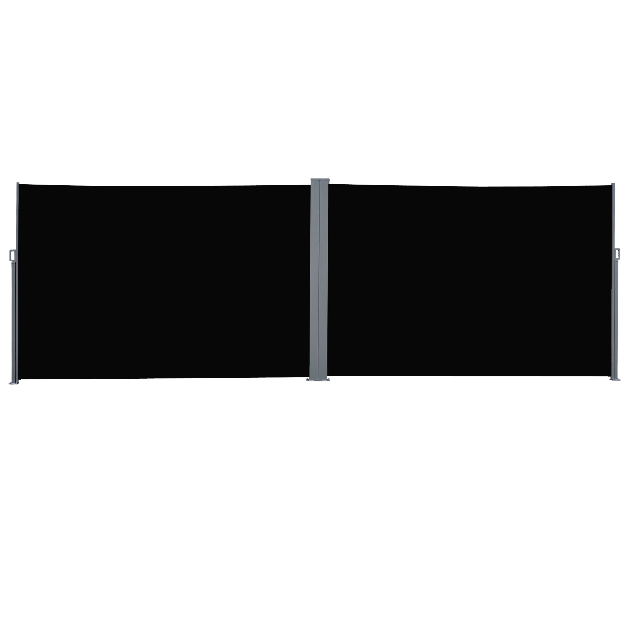 Patio Retractable Double Side Awning, Folding Privacy French Screen Fence, Privacy Wall Corner Divider, Garden Outdoor Sun Shade Wind Screen, Indoor Room Divider, Black Side Awnings Black at Gallery Canada