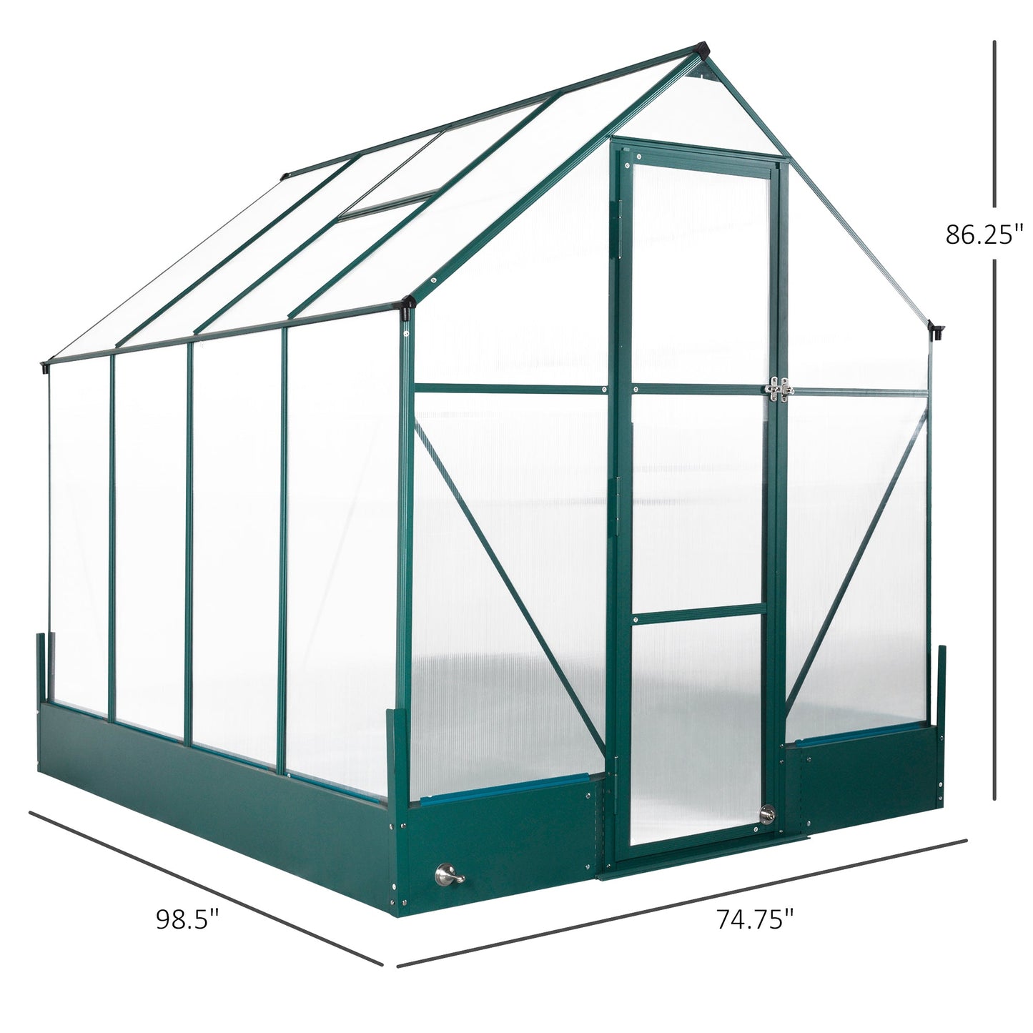 8.2' x 6.2' Greenhouse Aluminum Frame with Temperature Controlled Window Walk In Greenhouses   at Gallery Canada