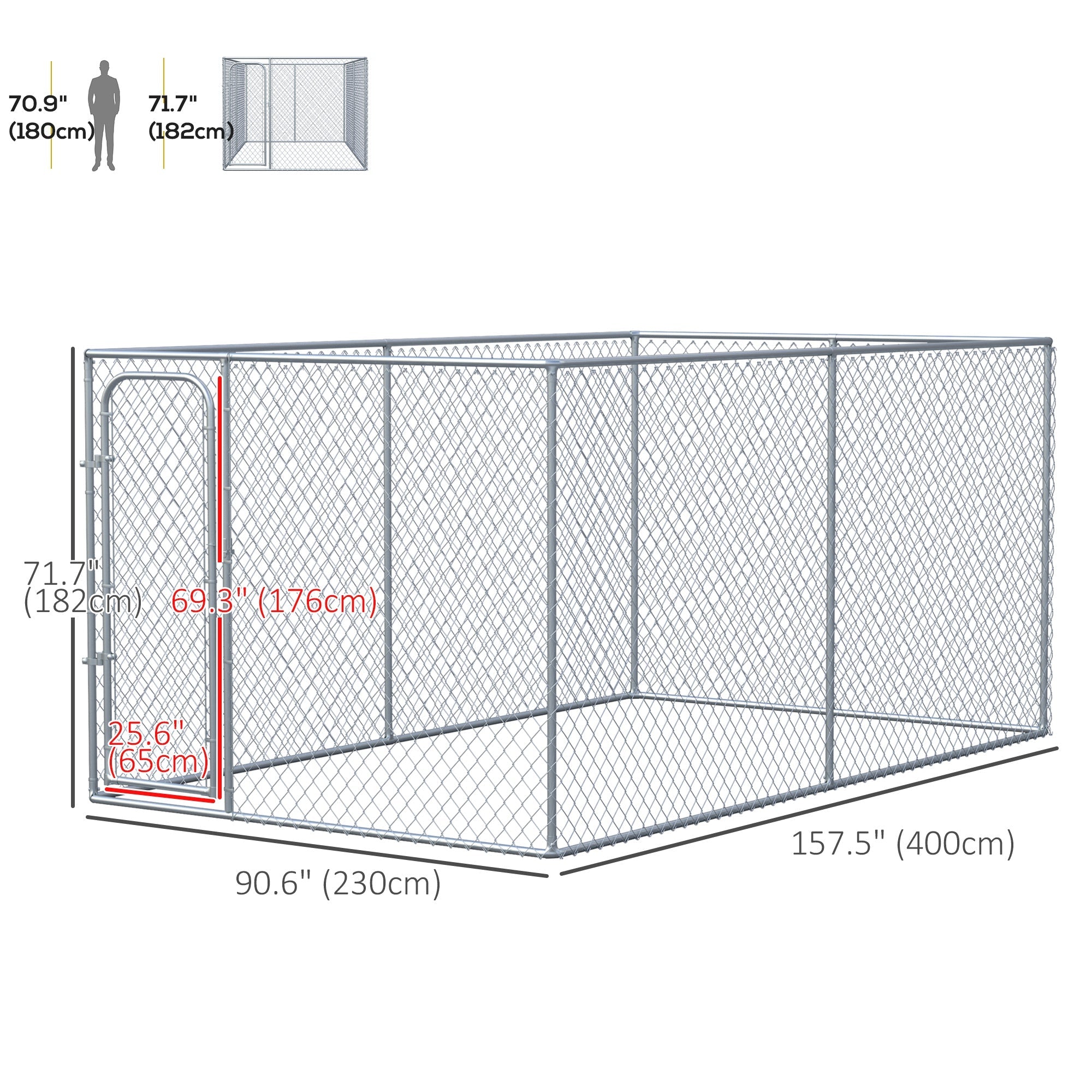 99 Sq. Ft. Dog Playpen Outdoor with Galvanized Steel Frame, for Small and Medium Dogs, 13.1' x 7.5' x 6' Houses, Kennels & Pens   at Gallery Canada