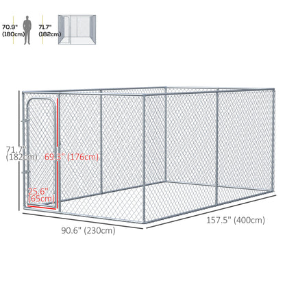 99 Sq. Ft. Dog Playpen Outdoor with Galvanized Steel Frame, for Small and Medium Dogs, 13.1' x 7.5' x 6' Houses, Kennels & Pens   at Gallery Canada