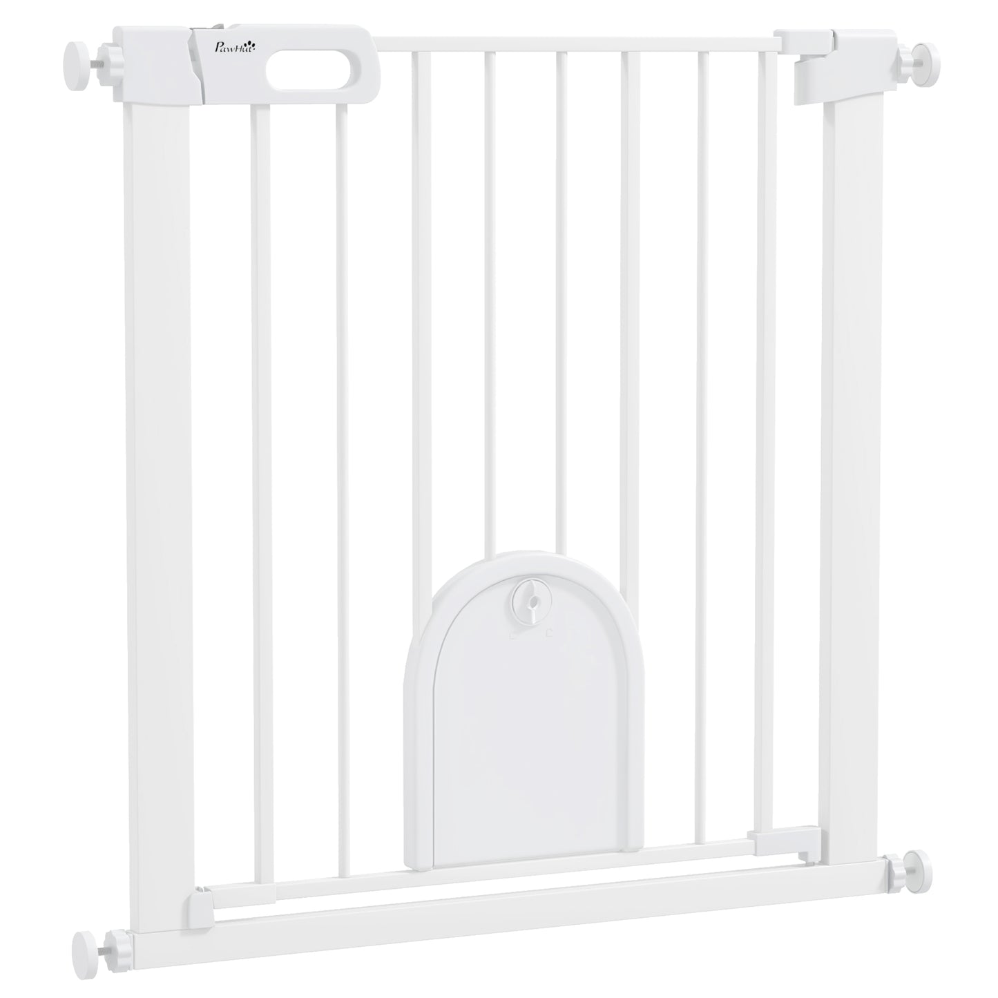 30"-32" Extra Wide Pet Gate Barrier with Small Door, White Houses, Kennels & Pens   at Gallery Canada