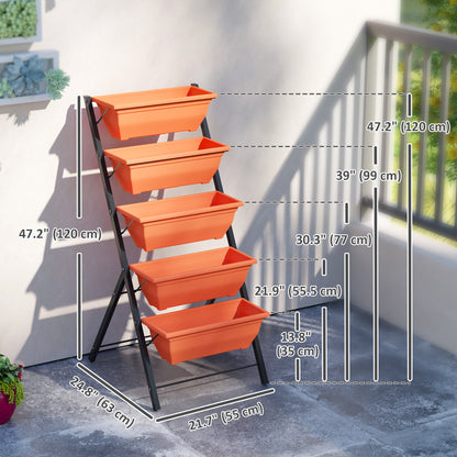 5-Tier Raised Garden Bed Plant Stand Flower Pots with Leaking Holes Red Plant Stands at Gallery Canada