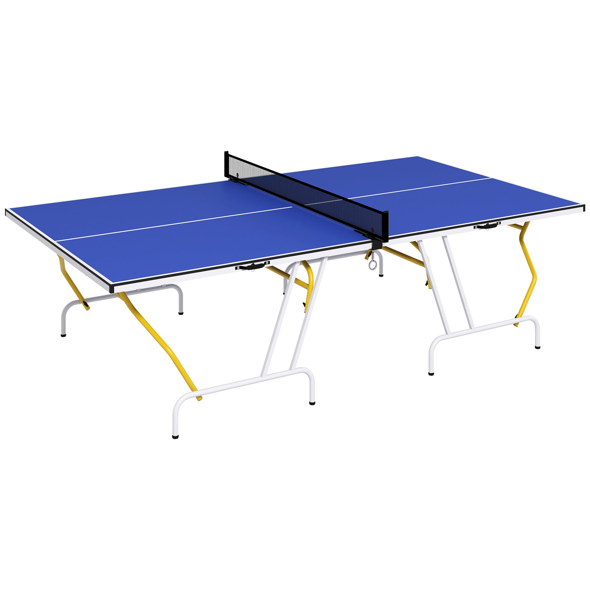 9' x 5' Full Size Table Tennis Table, Folding Ping Pong Table with Paddles and Balls, Blue Game Tables at Gallery Canada