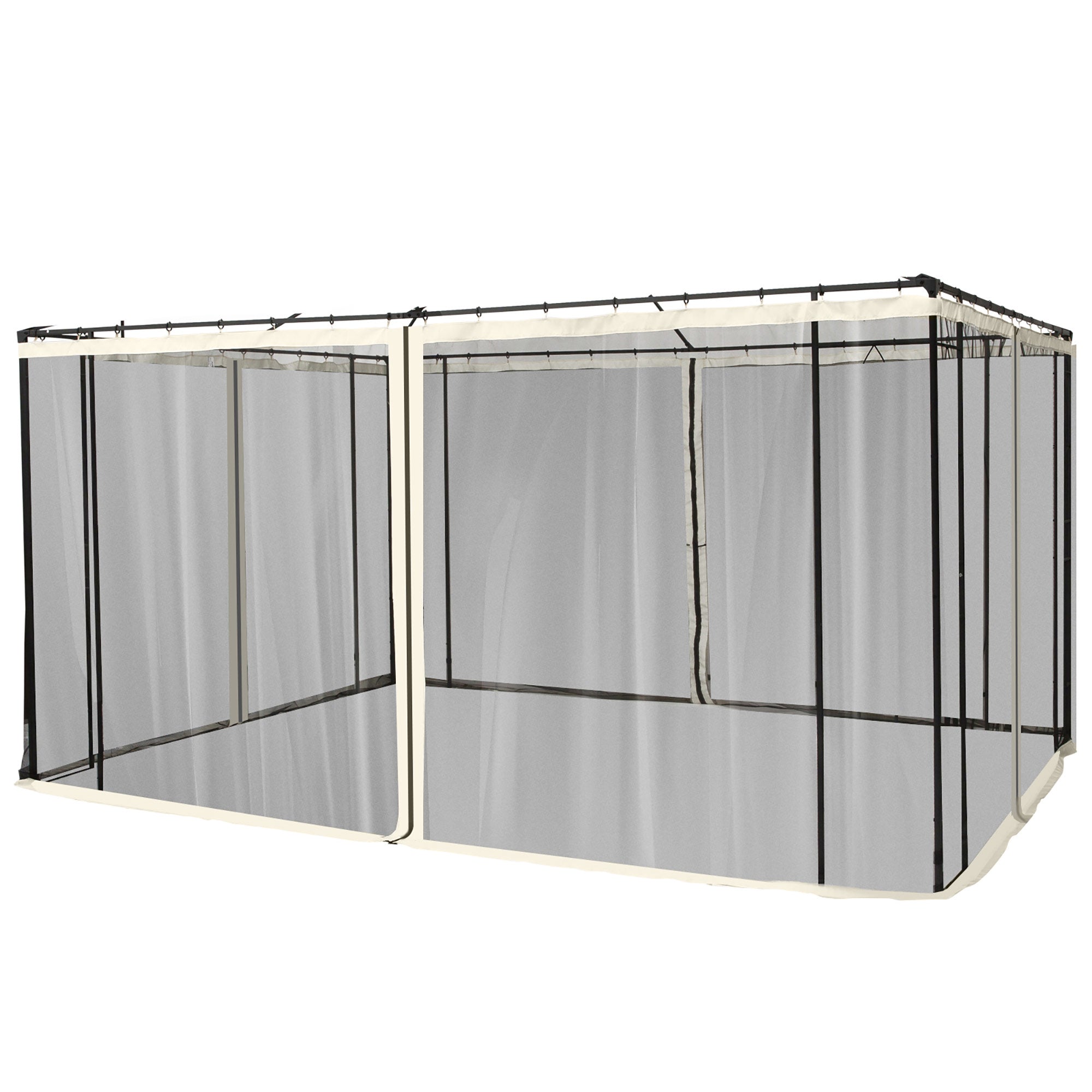 Replacement Mosquito Netting for Gazebo 10' x 12' Black Screen Walls for Canopy with Zippers, Cream White Gazebo Sidewalls at Gallery Canada