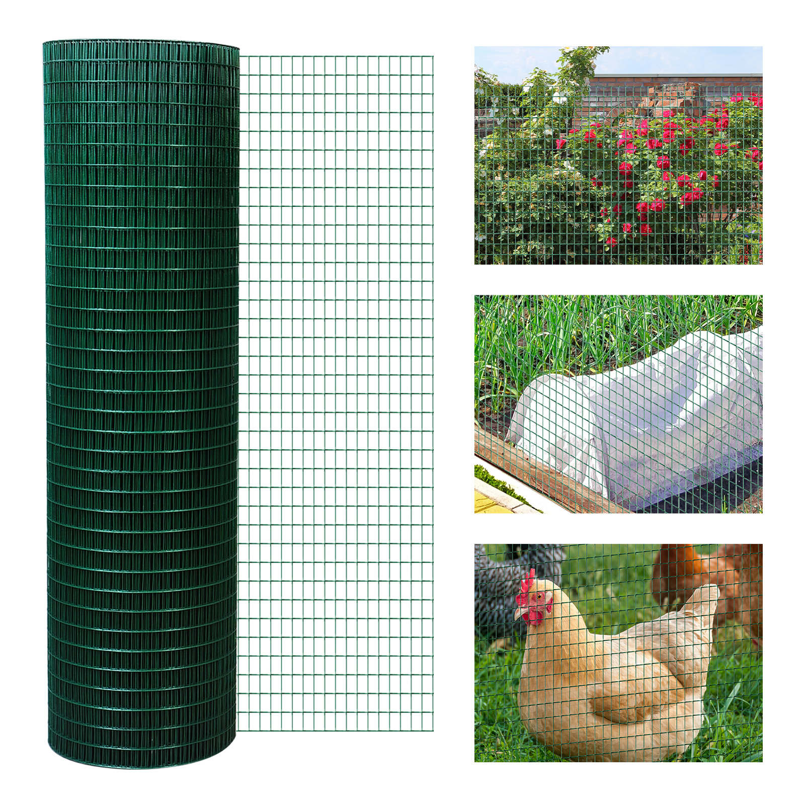 98' x 3' Rectangle Chicken Wire Fencing for Crafts, Garden, Poultry, Dark Green Chicken Coops   at Gallery Canada