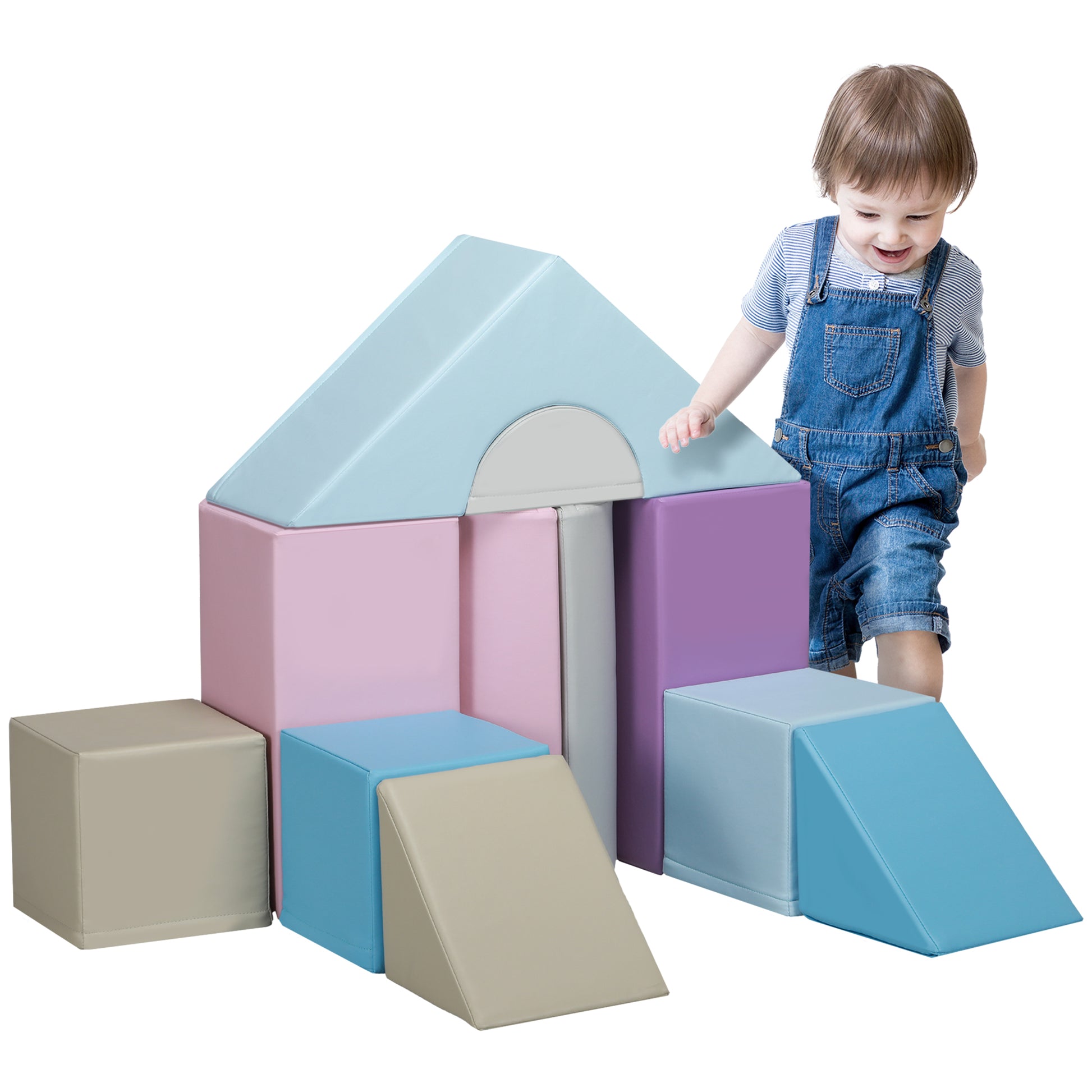 11 Piece Soft Play Blocks Kids Climb and Crawl Gym Toy Foam Building Multicolour Baby Gym & Playmats   at Gallery Canada