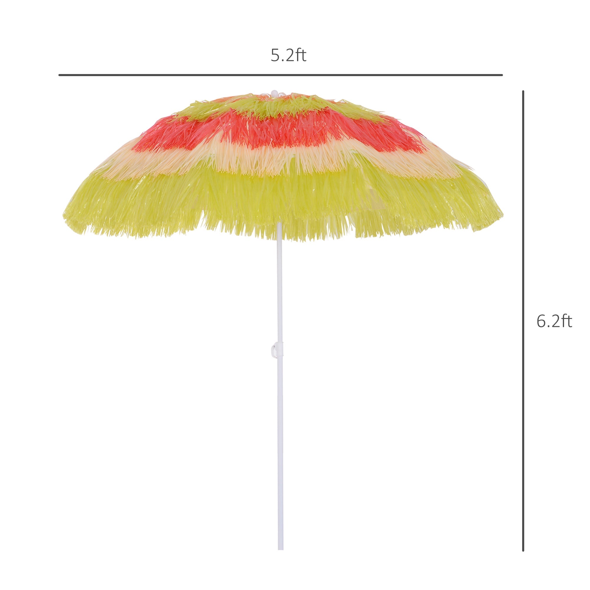 6FT Beach Umbrella Tilt Sunshade Height Adjustable Outdoor Market Patio Yard Crank Deck Sun Shade, Multi-color Beach Umbrellas   at Gallery Canada