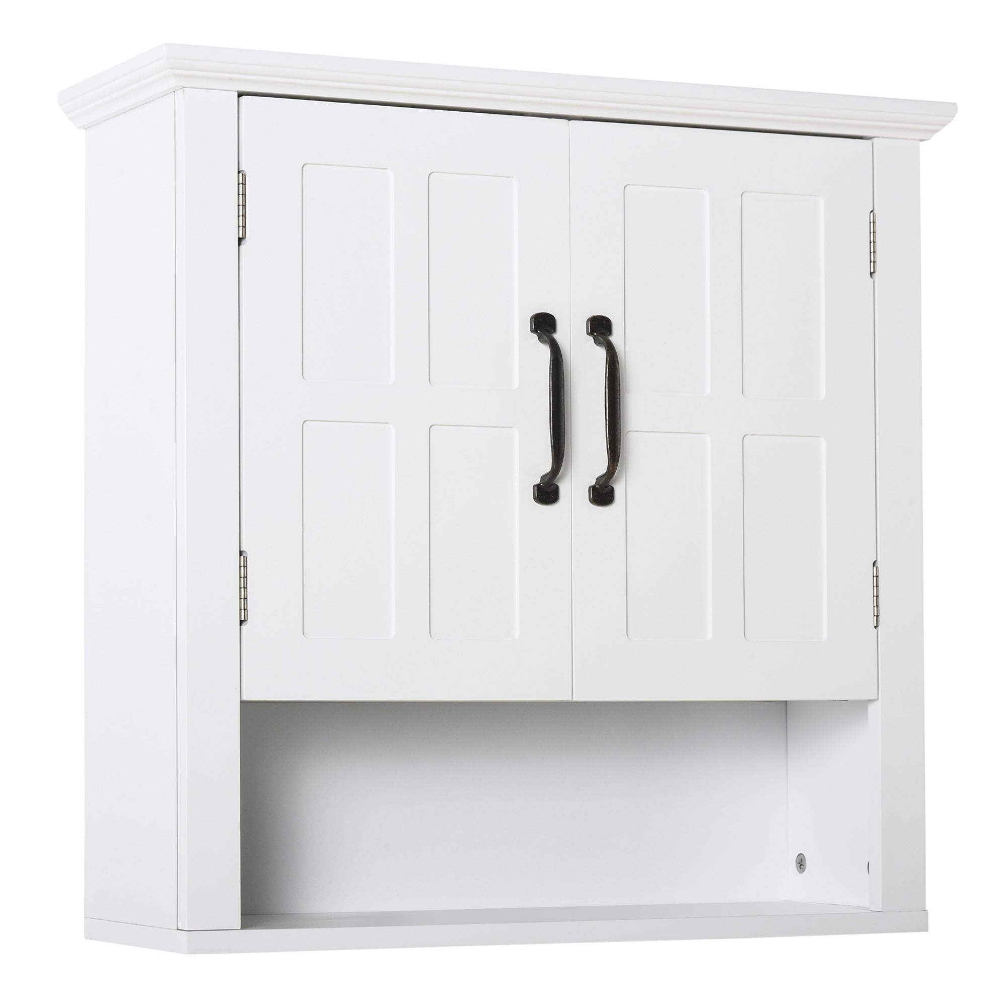 Wall Mount Bathroom Cabinet, Storage Organizer Kitchen Cupboard with 2 Doors and Adjustable Shelf White Wall Mounted Cabinets White at Gallery Canada