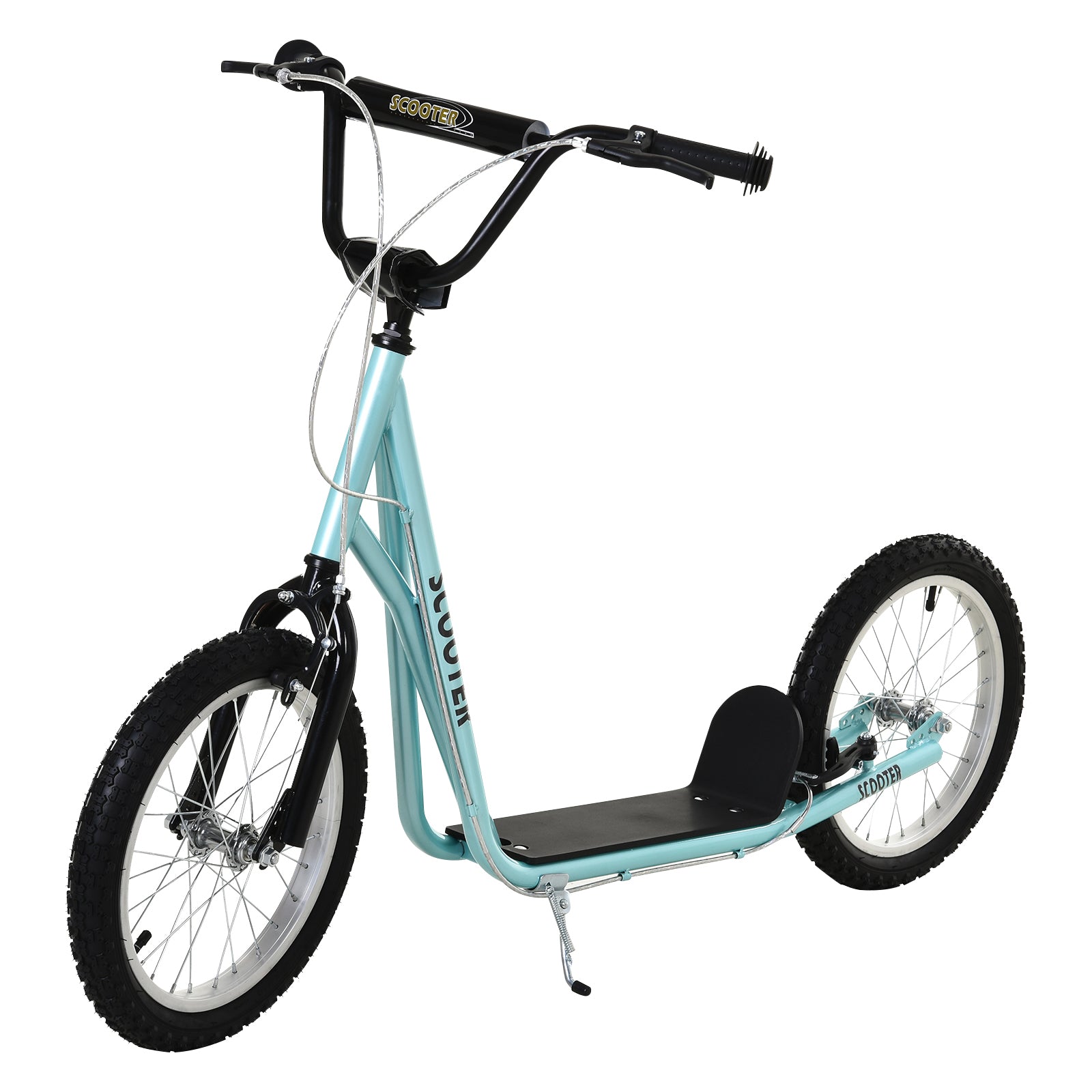Kids Kick Scooter for 5+ Year Old, Kids Ride on Toy w/ 16'' Inflatable Wheel Dual Brakes, Blue Scooters at Gallery Canada