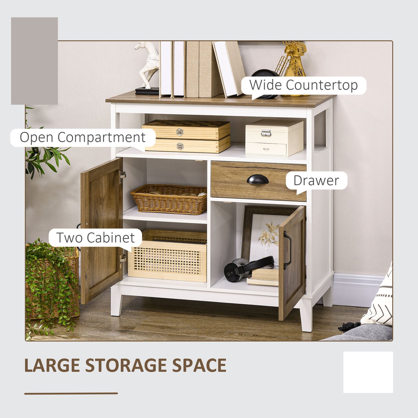 Storage Cabinet, Freestanding Sideboards and Buffets with Doors, Drawer for Dining Room, Living Room, Bedroom Storage Cabinets   at Gallery Canada