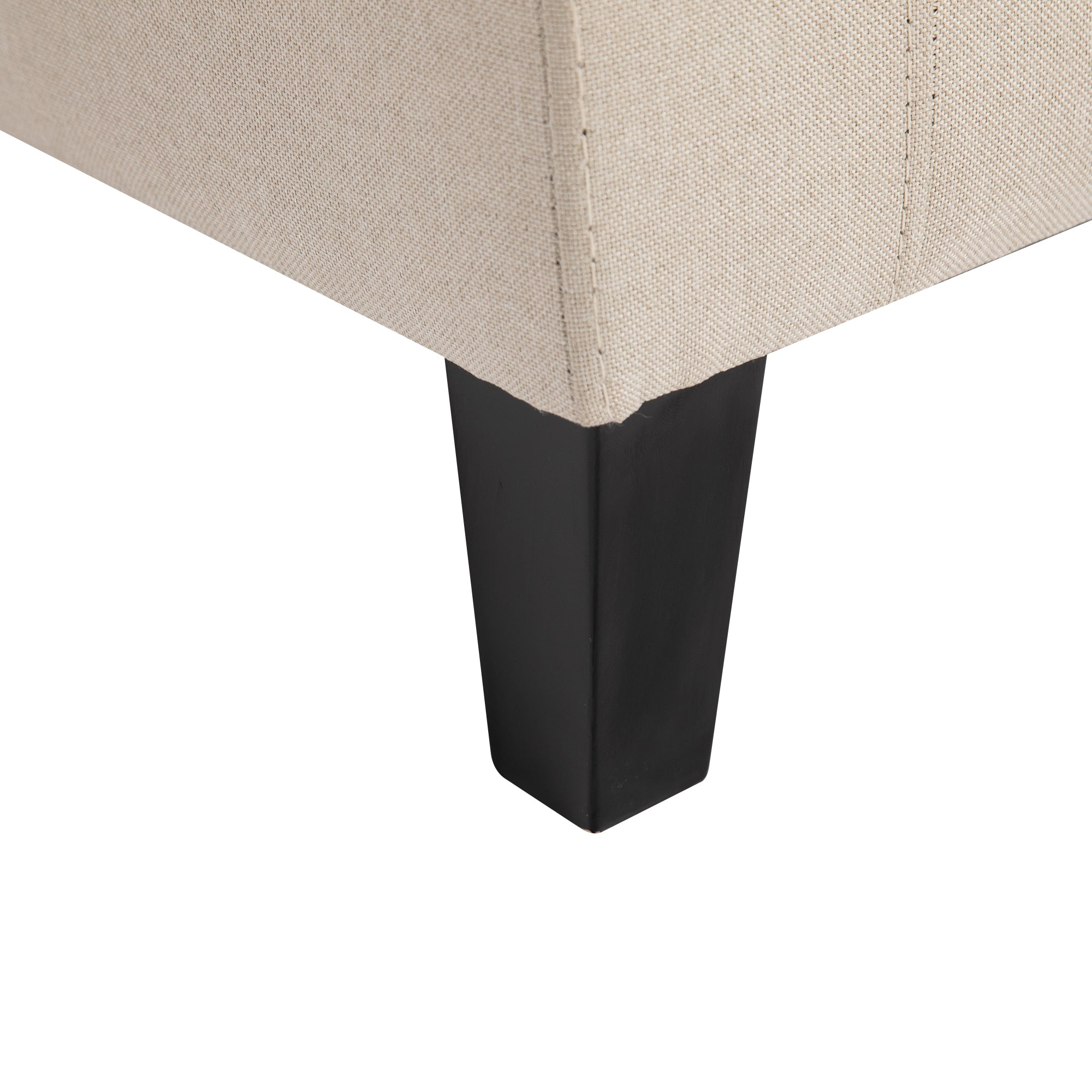 Storage Ottoman Bench Linen-Touch Fabric Tufted Chest Footstool with Flipping Top, Beige Storage Ottomans & Benches at Gallery Canada