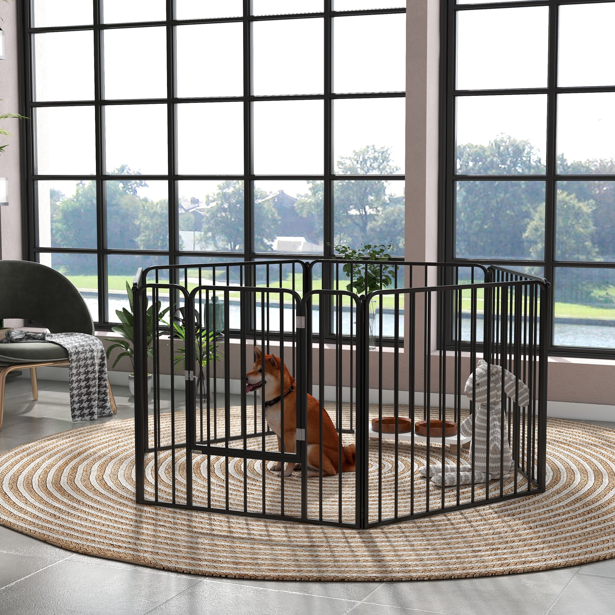 Dog Fence Outdoor 6 Panels 31.5