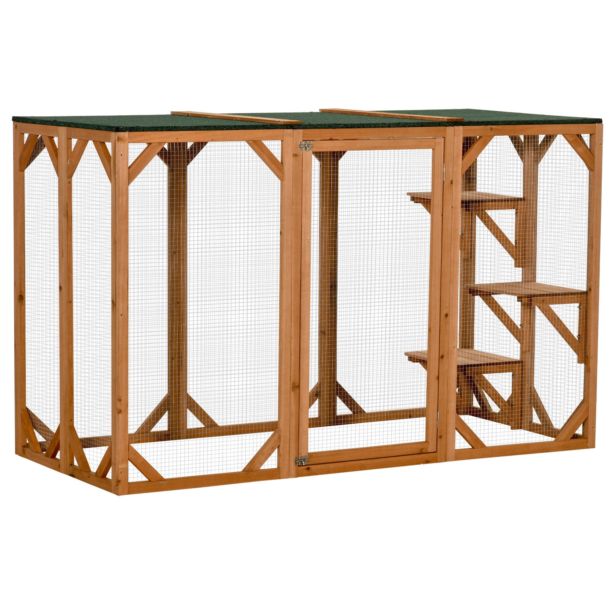 Multi-Level Cat Cage Catio with Waterproof Roof and Lock for Small Pets, Orange Outdoor Cat Enclosures Orange  at Gallery Canada